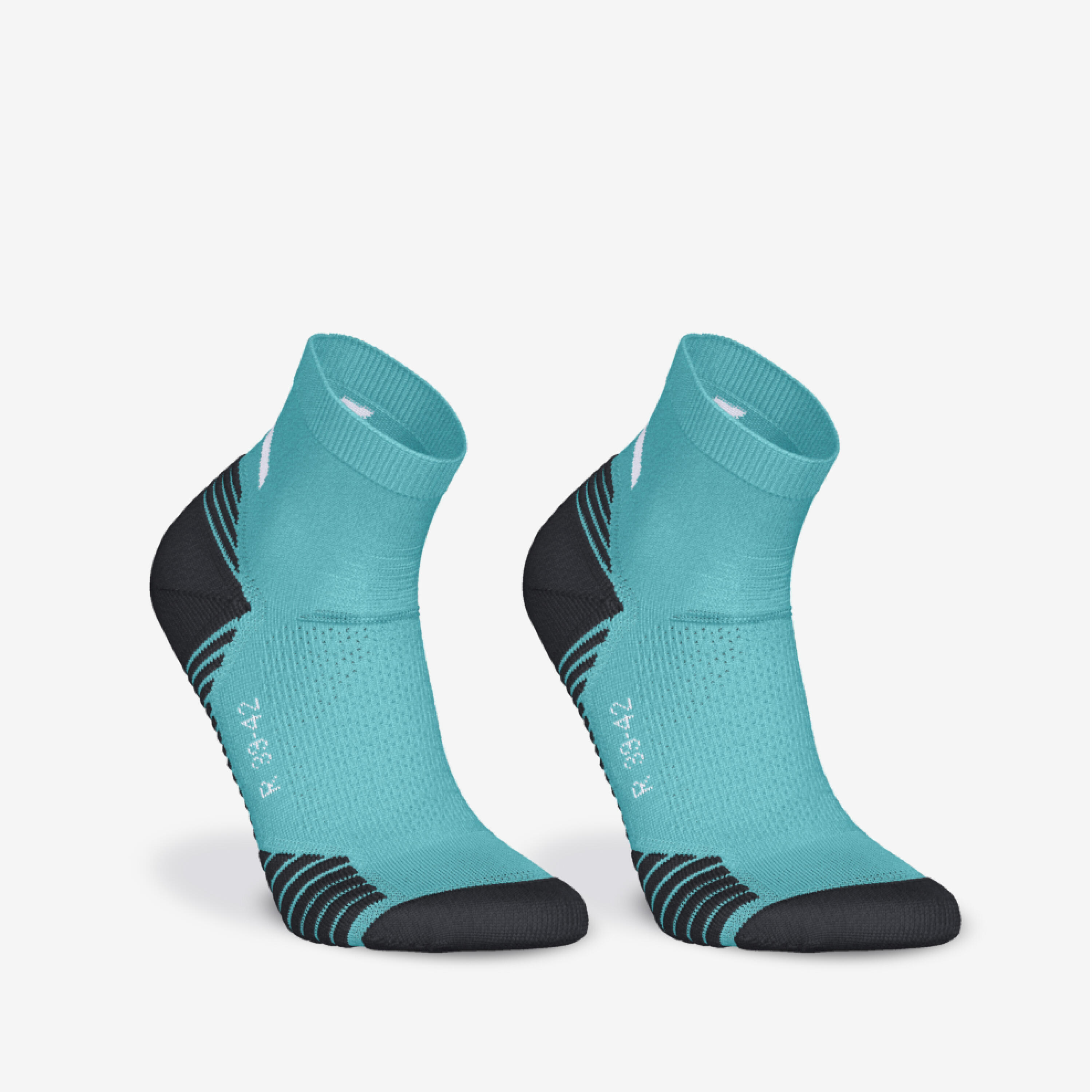 KIPRUN Pack of 2 Pairs of Run 500 Thick Mid Running Socks - Turquoise