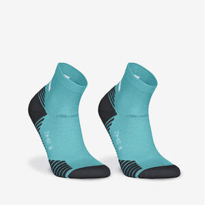 Pack 2 pares Calcetines Running Media Caña Gruesos 500 - turquesa