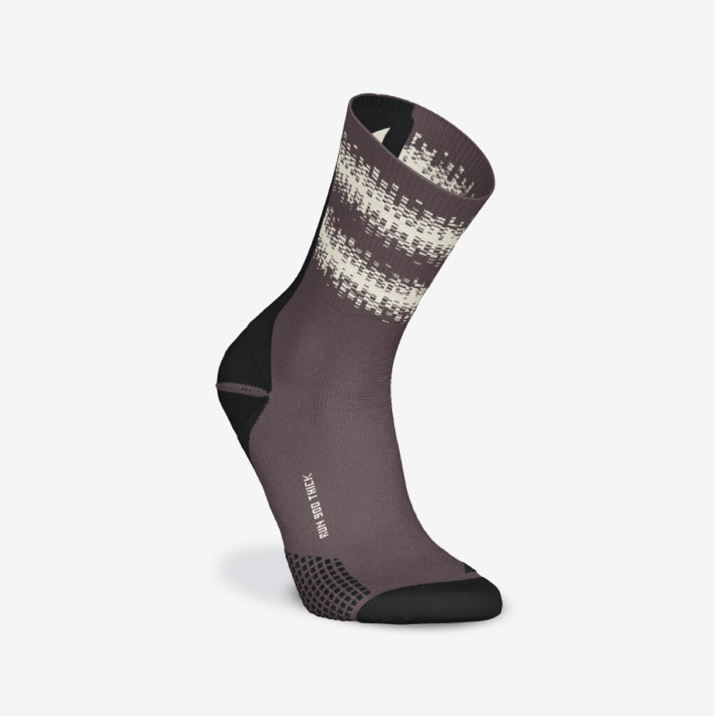 Thick mid-calf running socks run900 - Brown