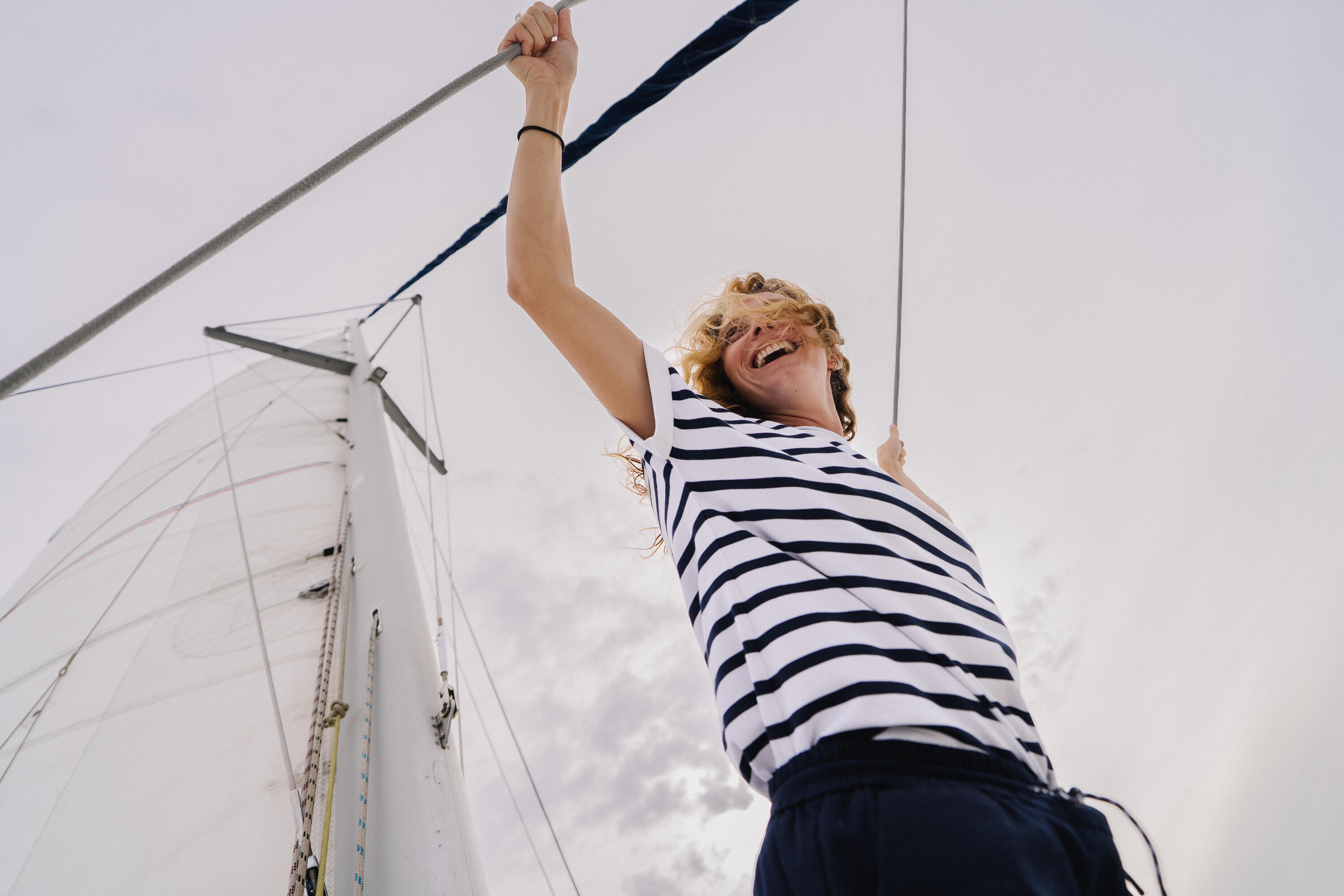Calções de Vela Costeira Mulher 100 Azul-marinho 11/16
