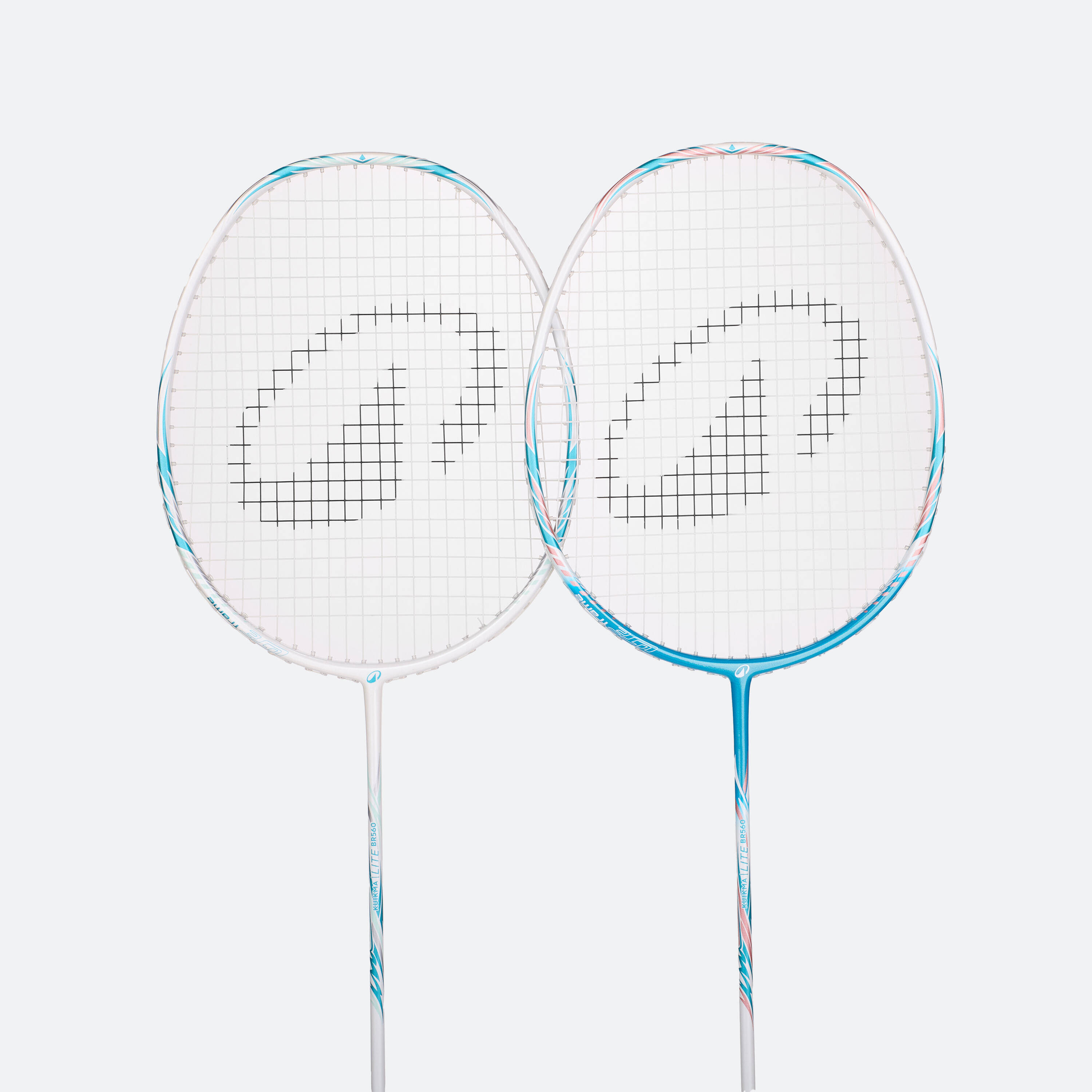 ADULT BADMINTON RACKET BR 560 SET LITE  WH TURQUOISE -  2