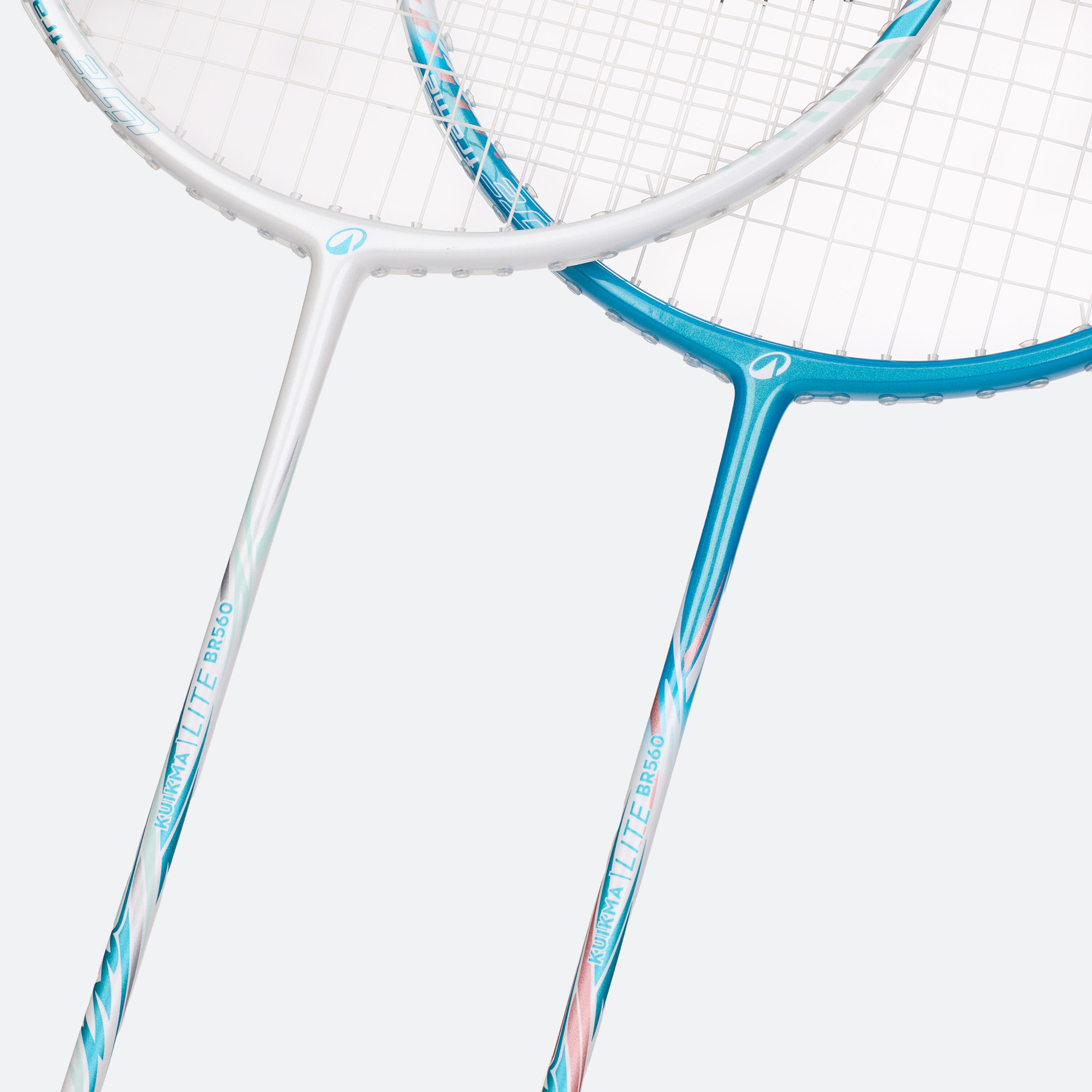 ADULT BADMINTON RACKET BR 560 SET LITE  WH TURQUOISE