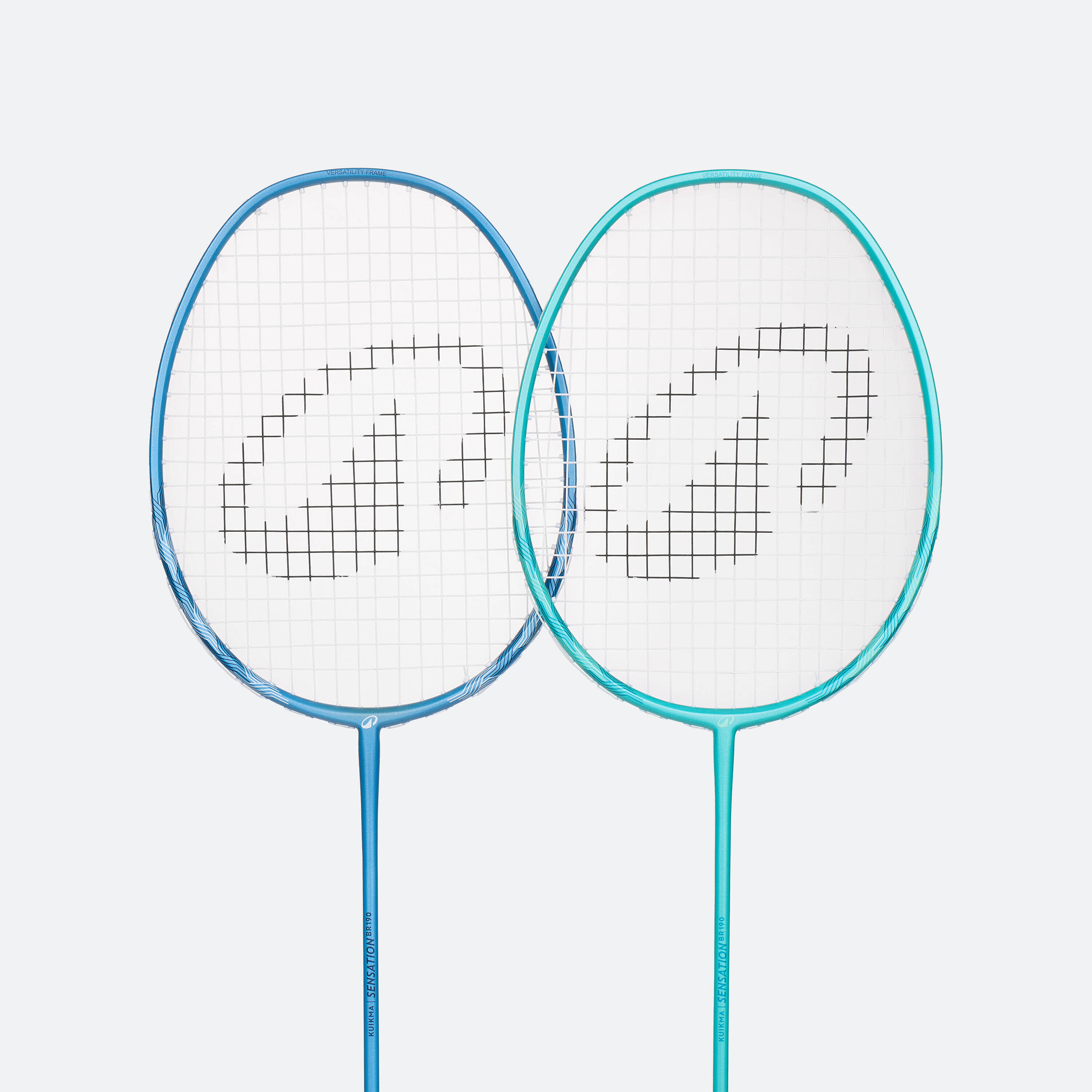 ADULT BADMINTON RACKET BR 190 SET PARTNER TURQUOISE BLUE -  2