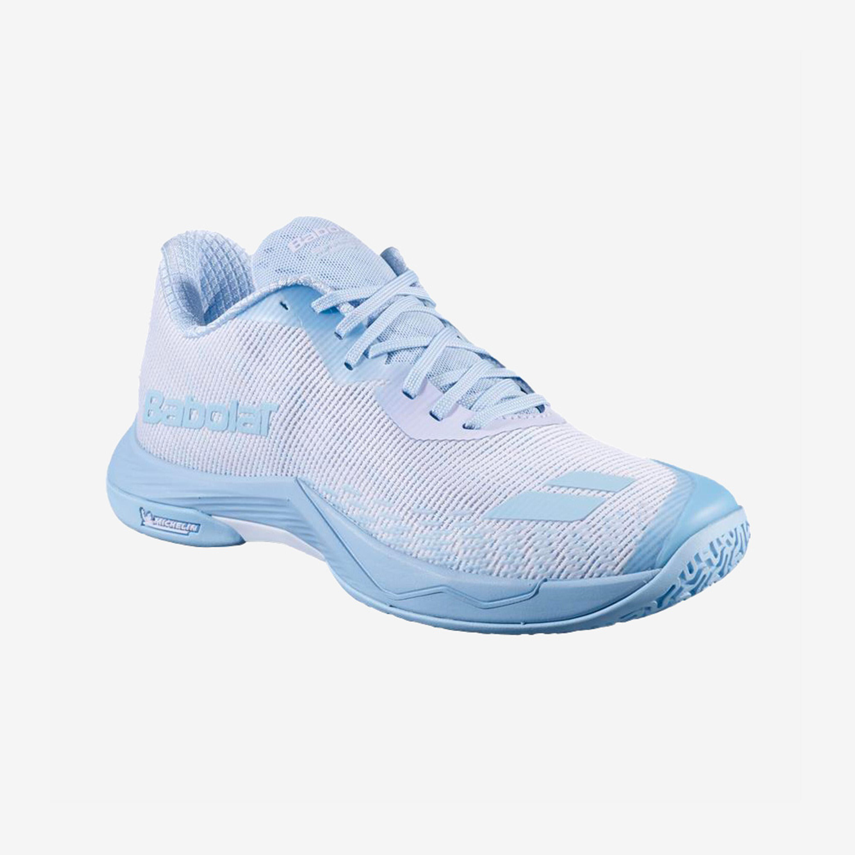 Calçado de badminton Mulher - Shadow Spirit 2 Branco e Azul 2/5