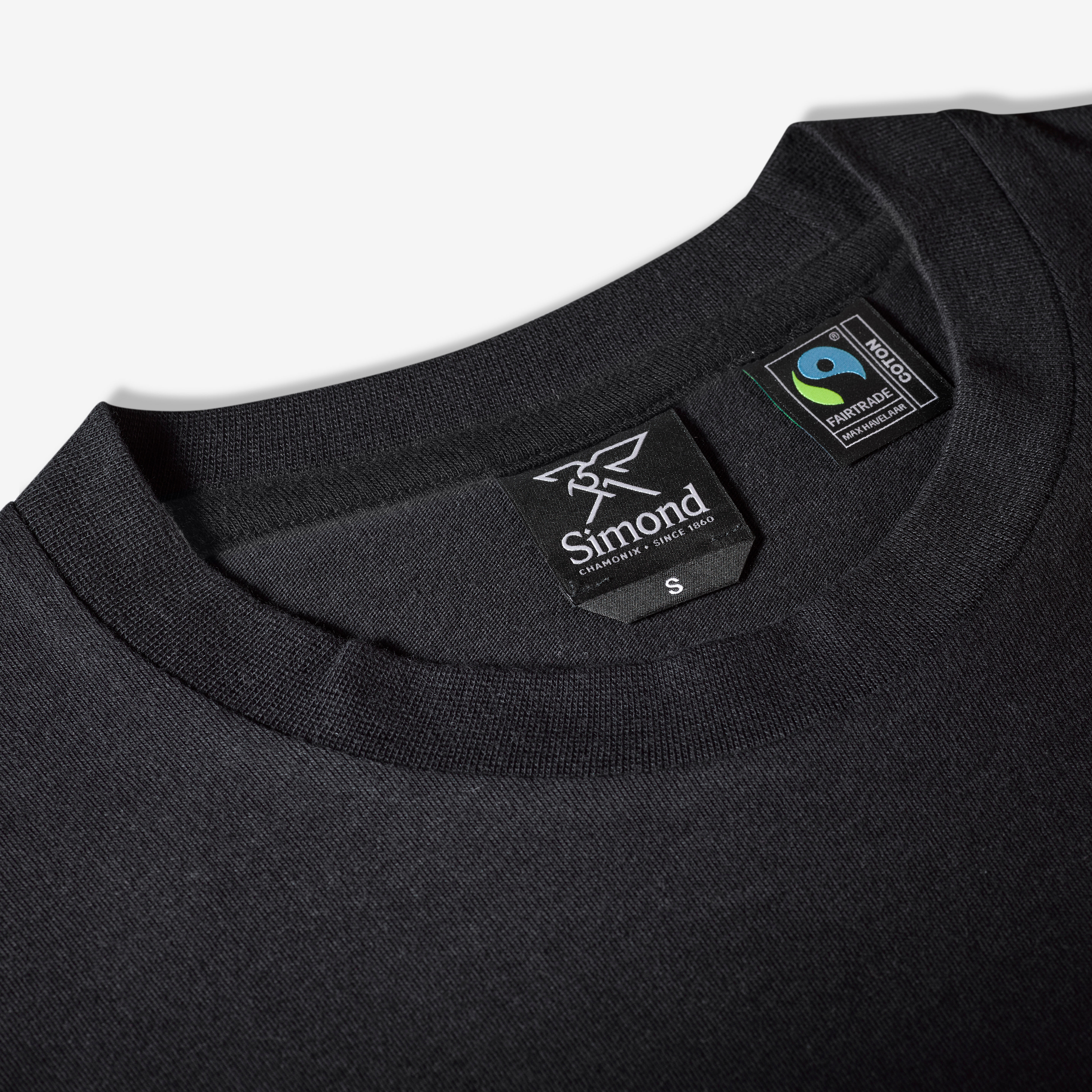 SIMOND Unisex tričko z bavlny Fairtrade/Max Havelaar čierne S · záber 5