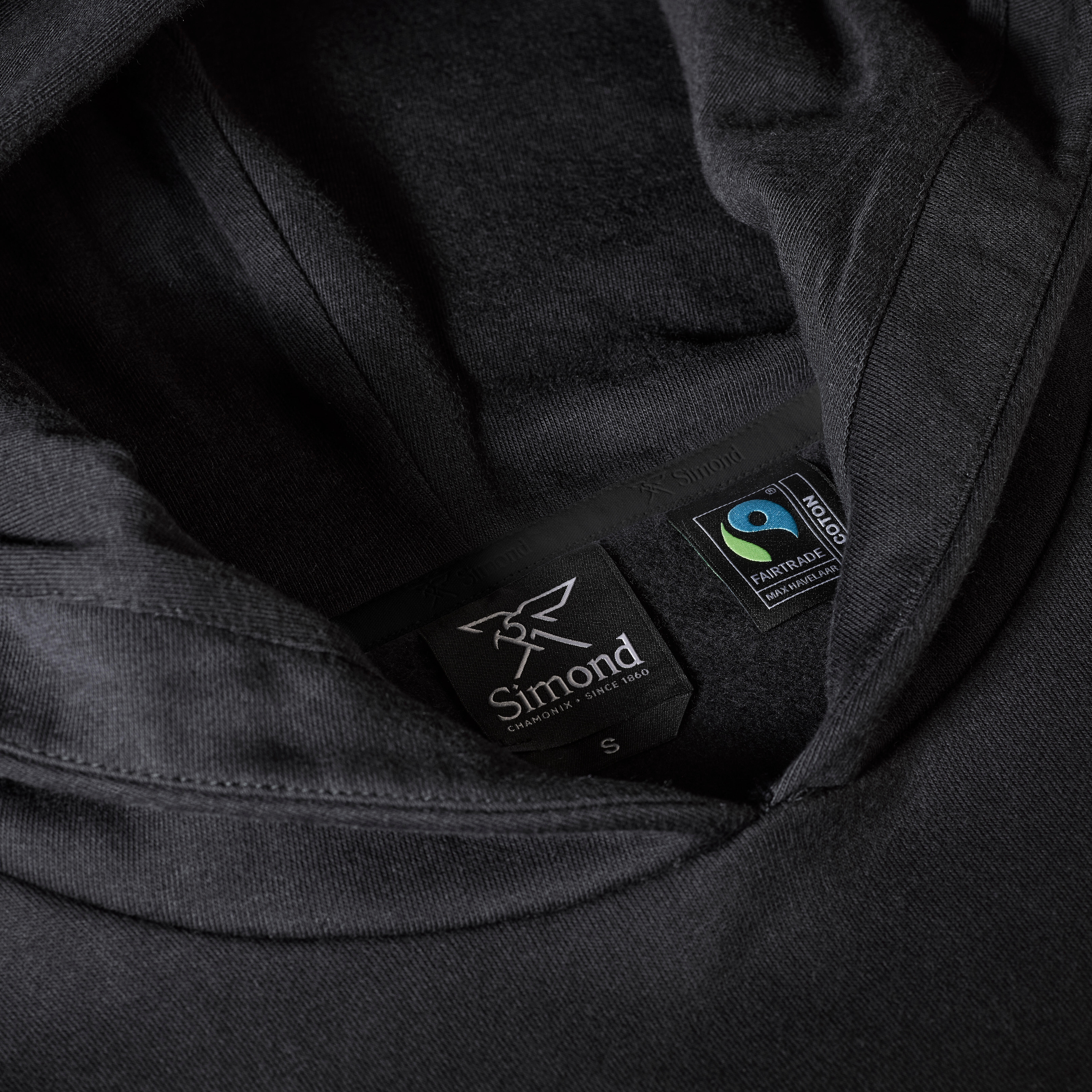 SIMOND Unisex mikina s kapucňou z bavlny Fairtrade/Max Havelaar čierna M · záber 10