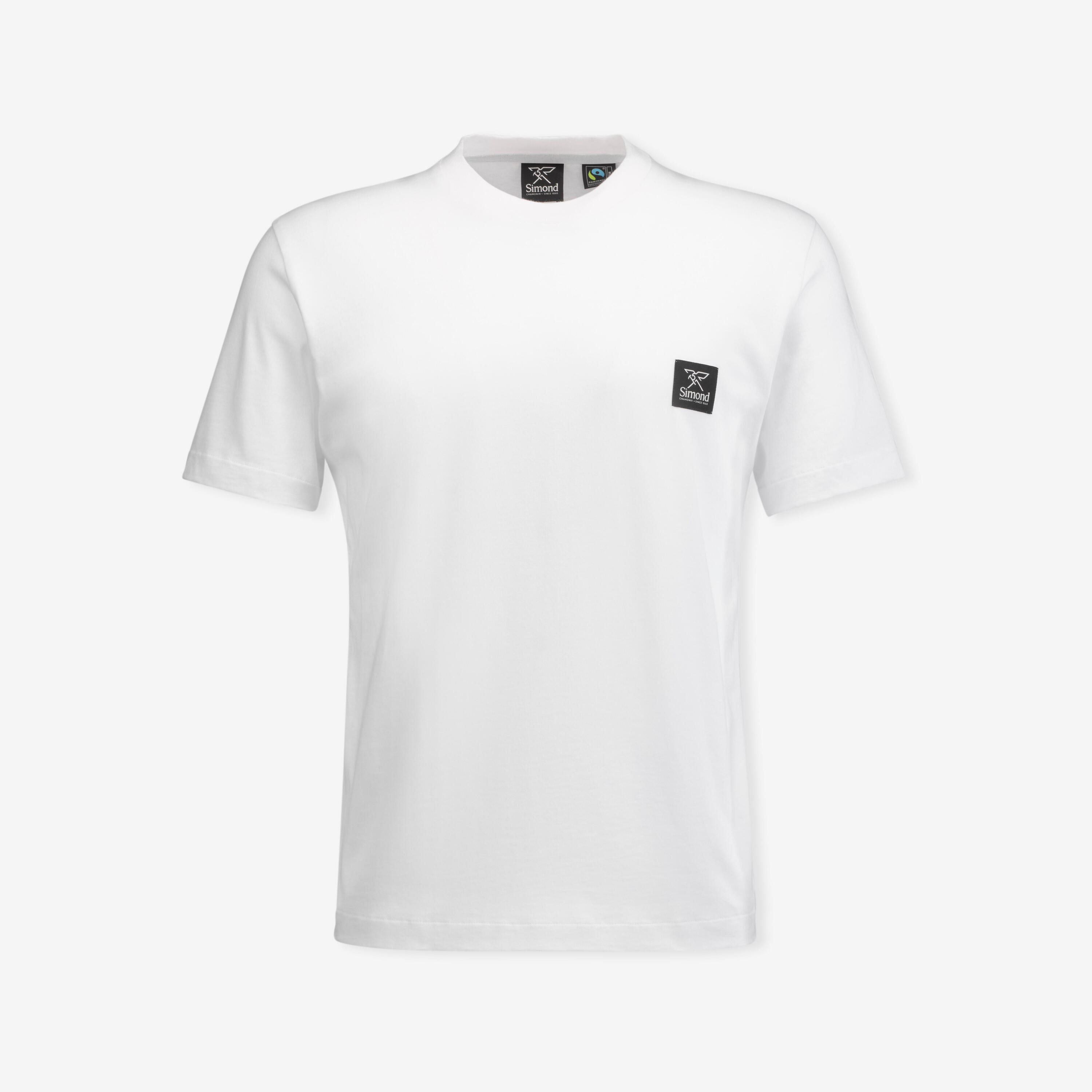 Camiseta de montaña y escalada de algodón Fairtrade Unisex blanco 12/12