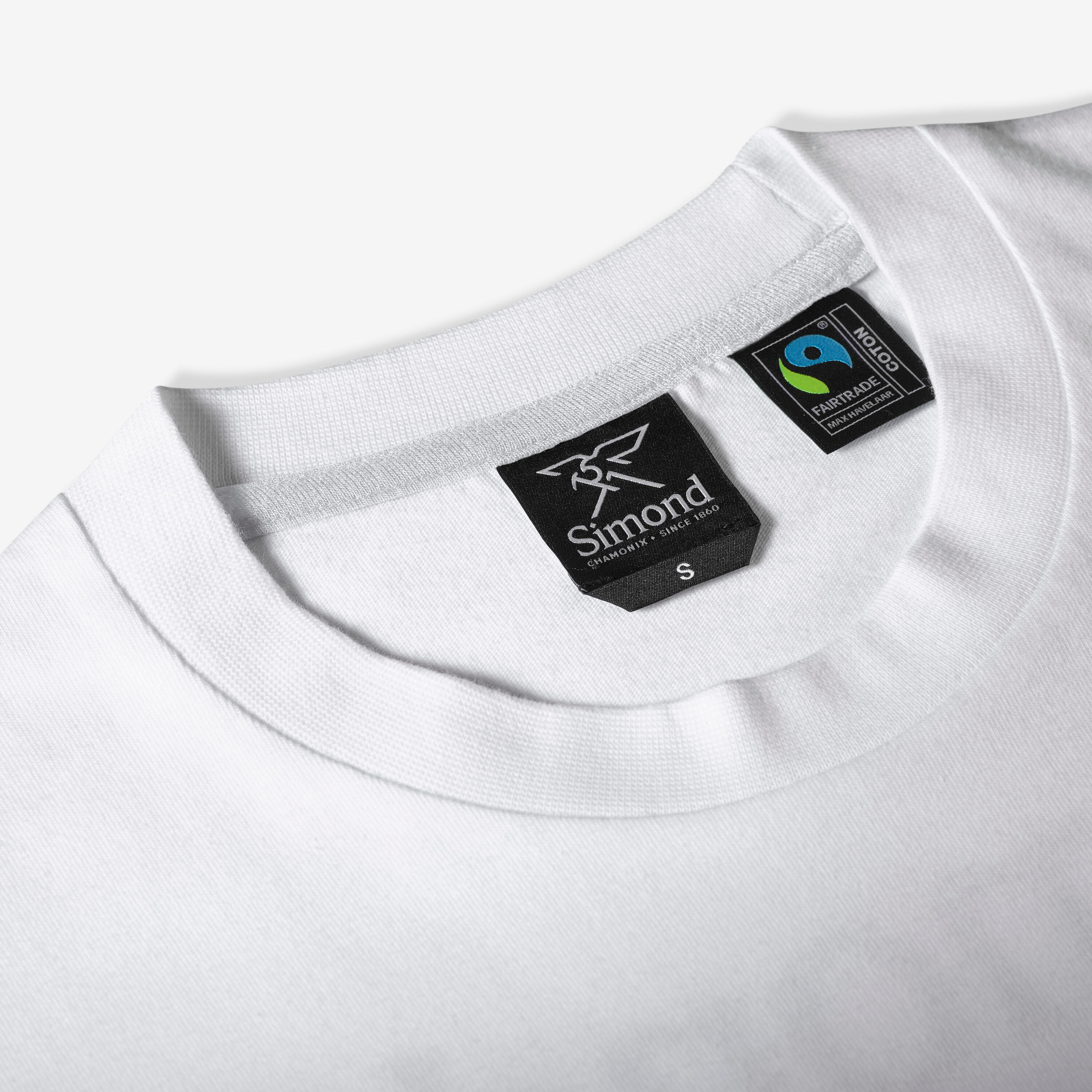 Camiseta de montaña y escalada de algodón Fairtrade Unisex blanco 10/12