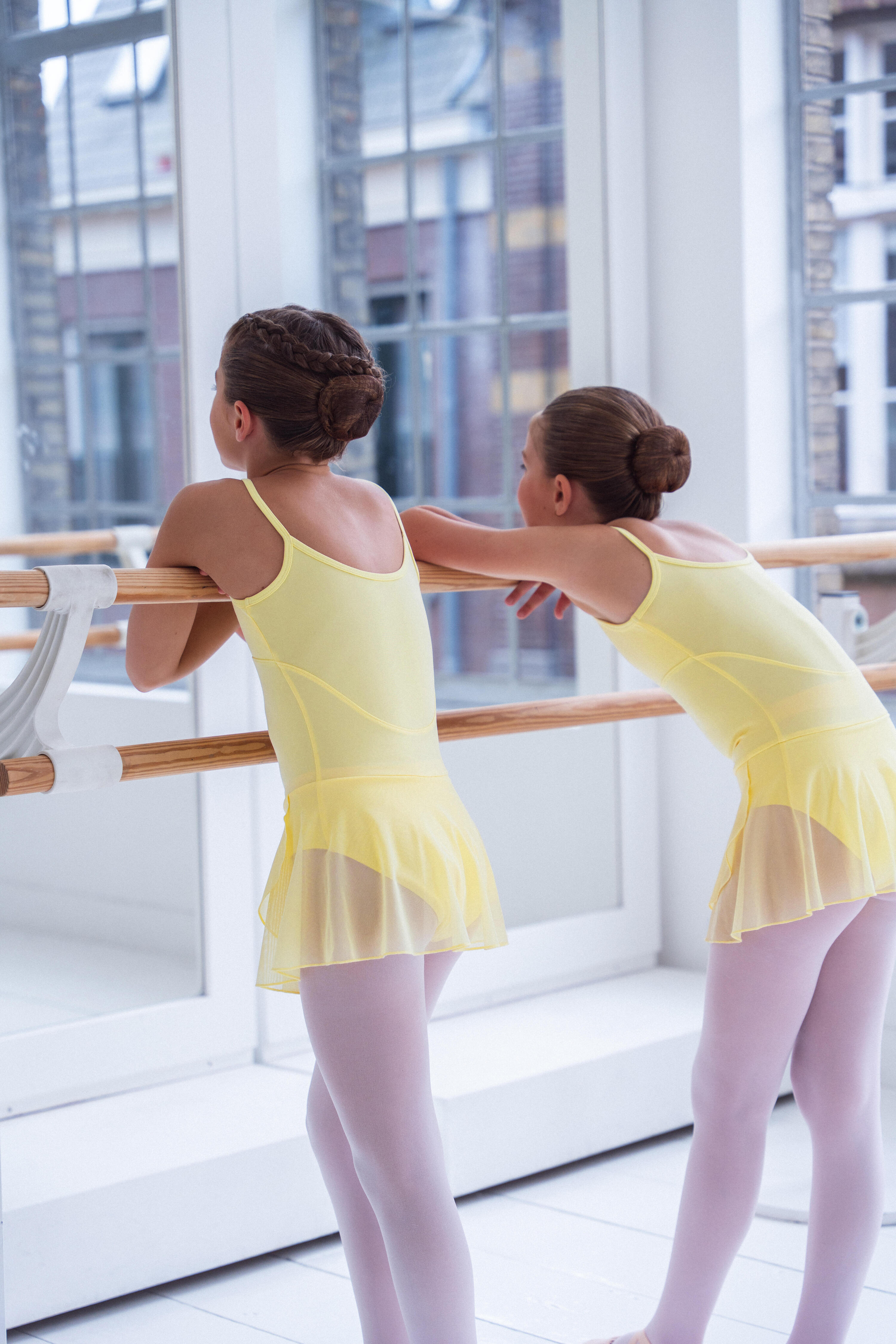 Tunique de danse classique fille, jaune pastel 8/10