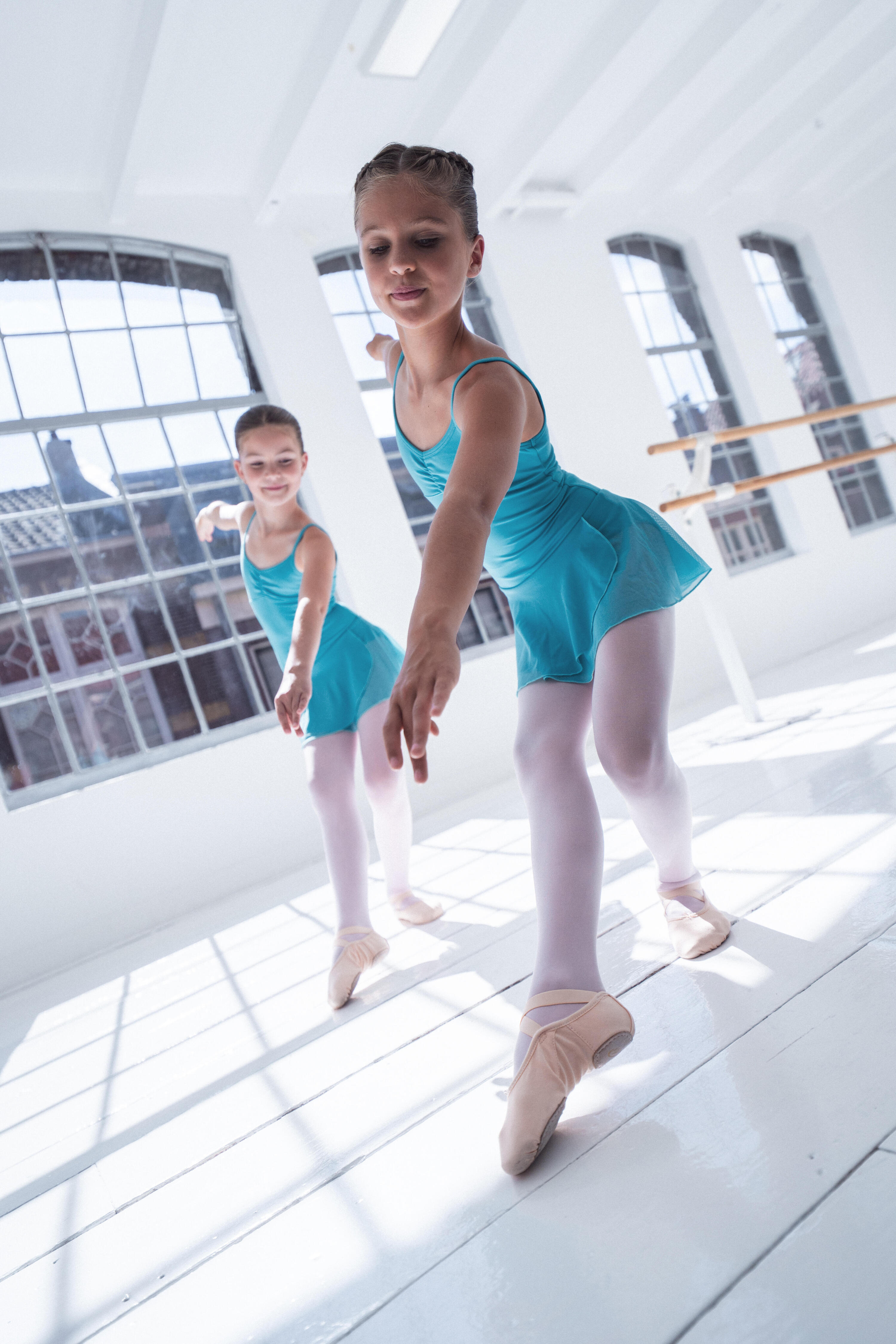 Seconde vie - Tunique de danse classique fille, bleu turquoise 7/9
