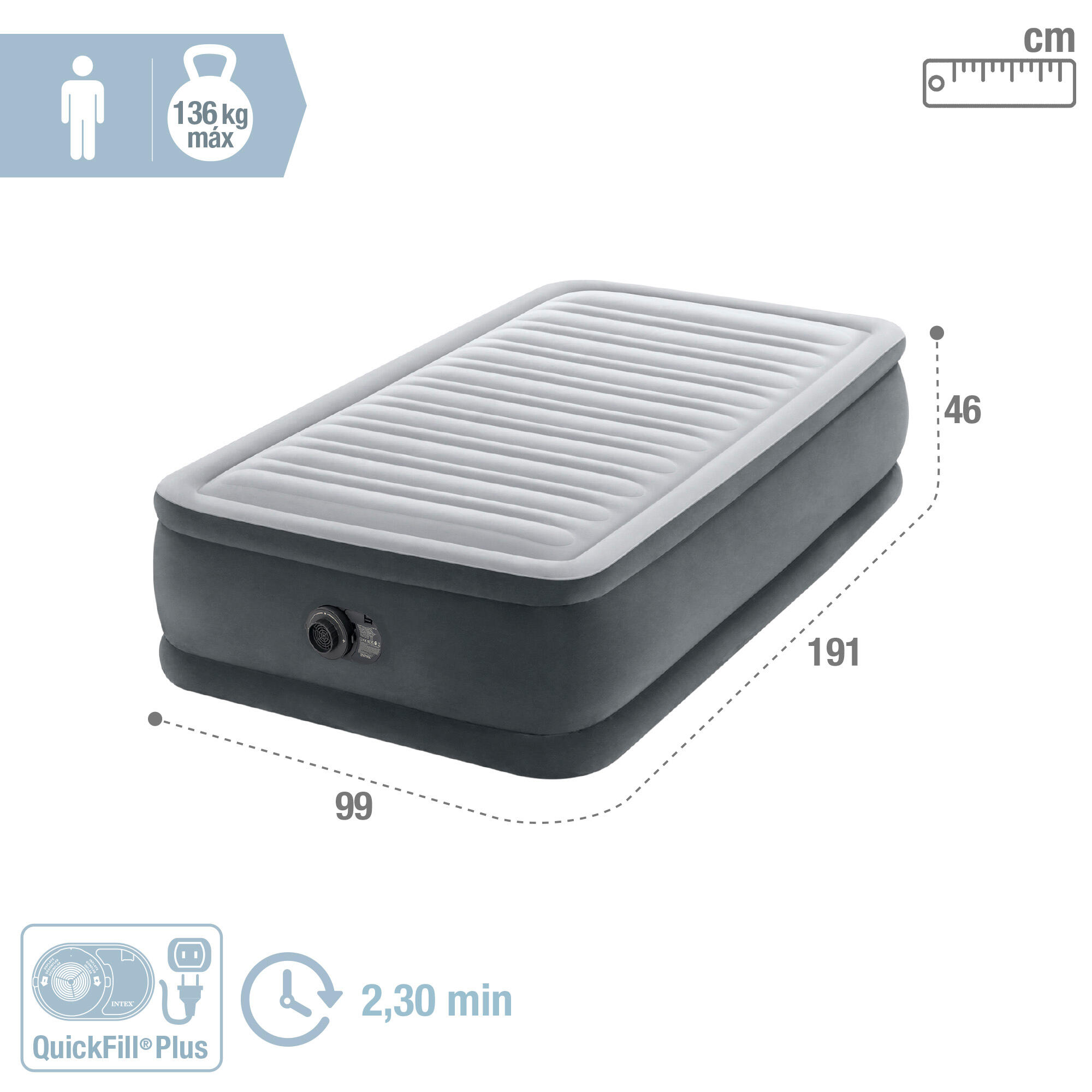 Matalàs inflable INTEX individual talla S Dura-Beam Deluxe Comfort-Plus - CD 2/4