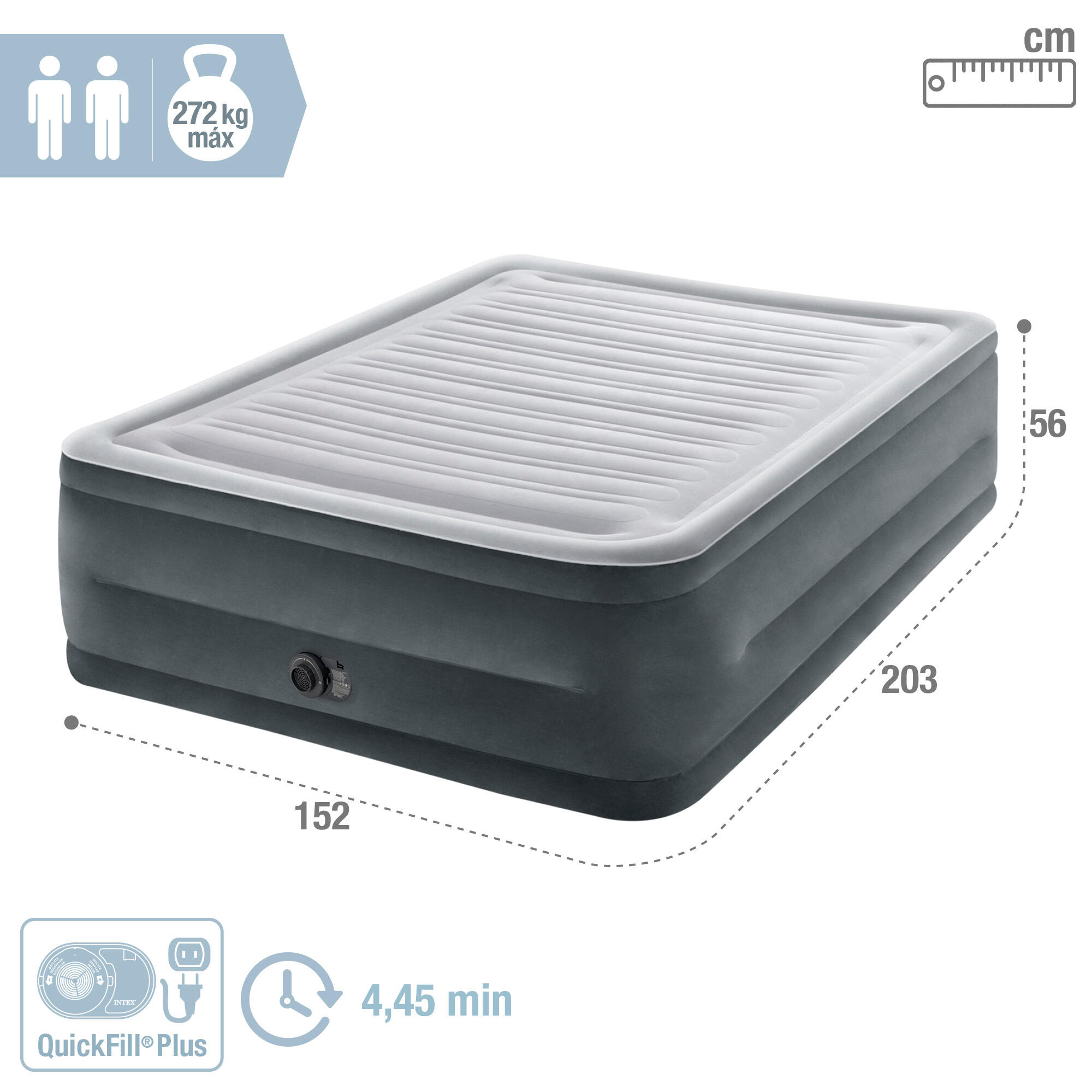 Colchón hinchable INTEX doble Talla L Dura-Beam Deluxe Comfort-Plush - CD 2/4