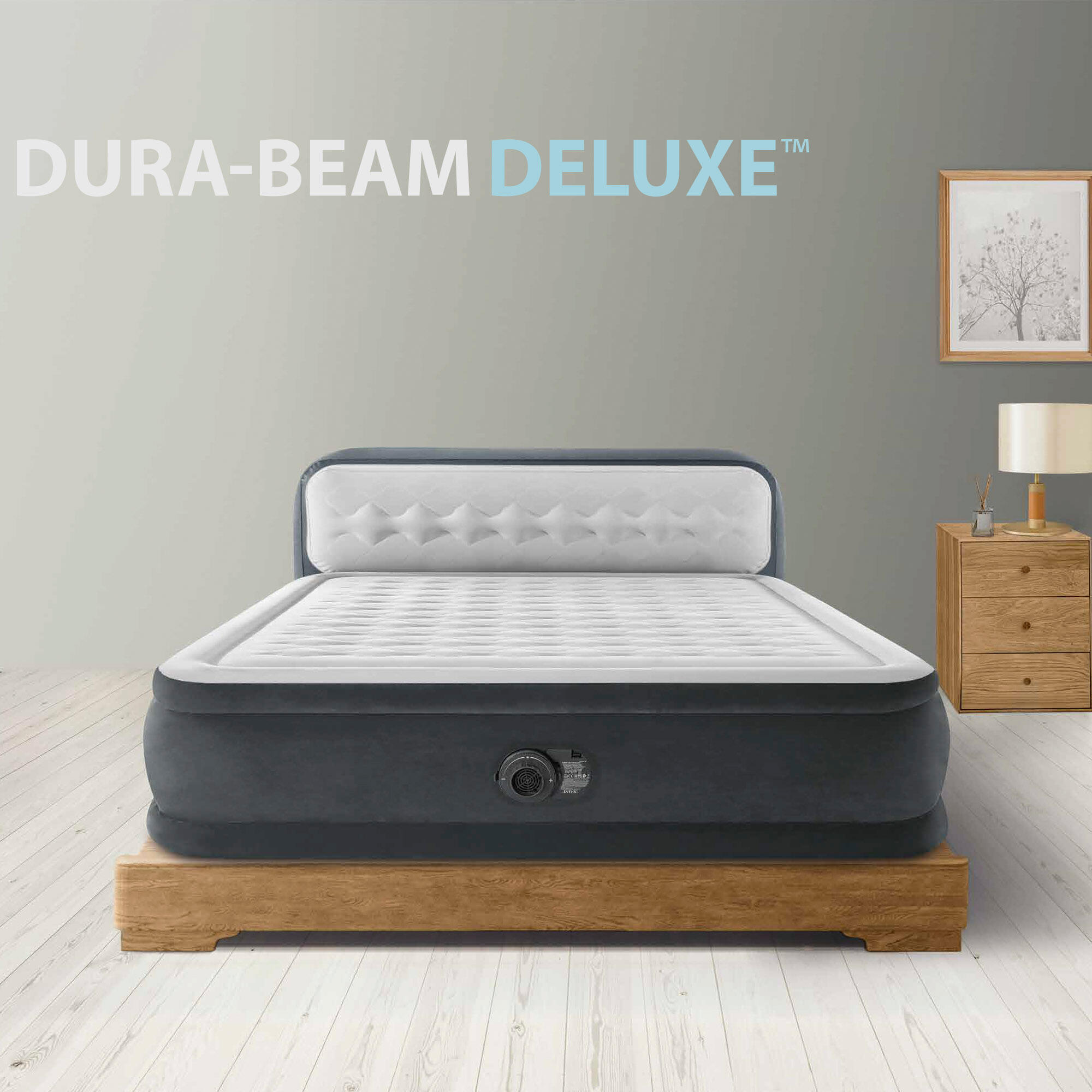 Cama de aire INTEX con cabecero Dura-Beam Deluxe Ultra Plush Queen - CD 3/4