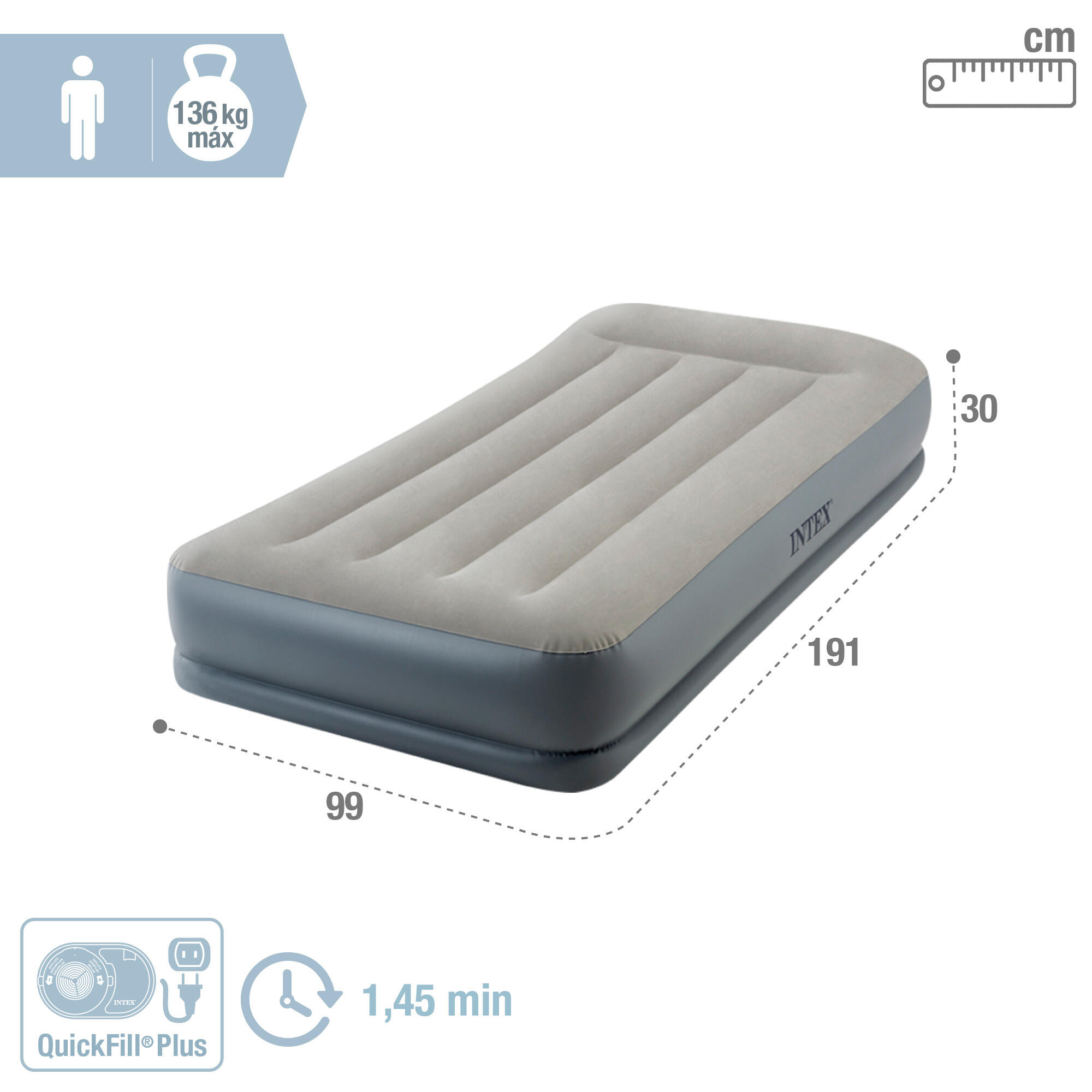 Colchón hinchable individual Talla S INTEX Dura-Beam Estándar Pillow - CD 2/4