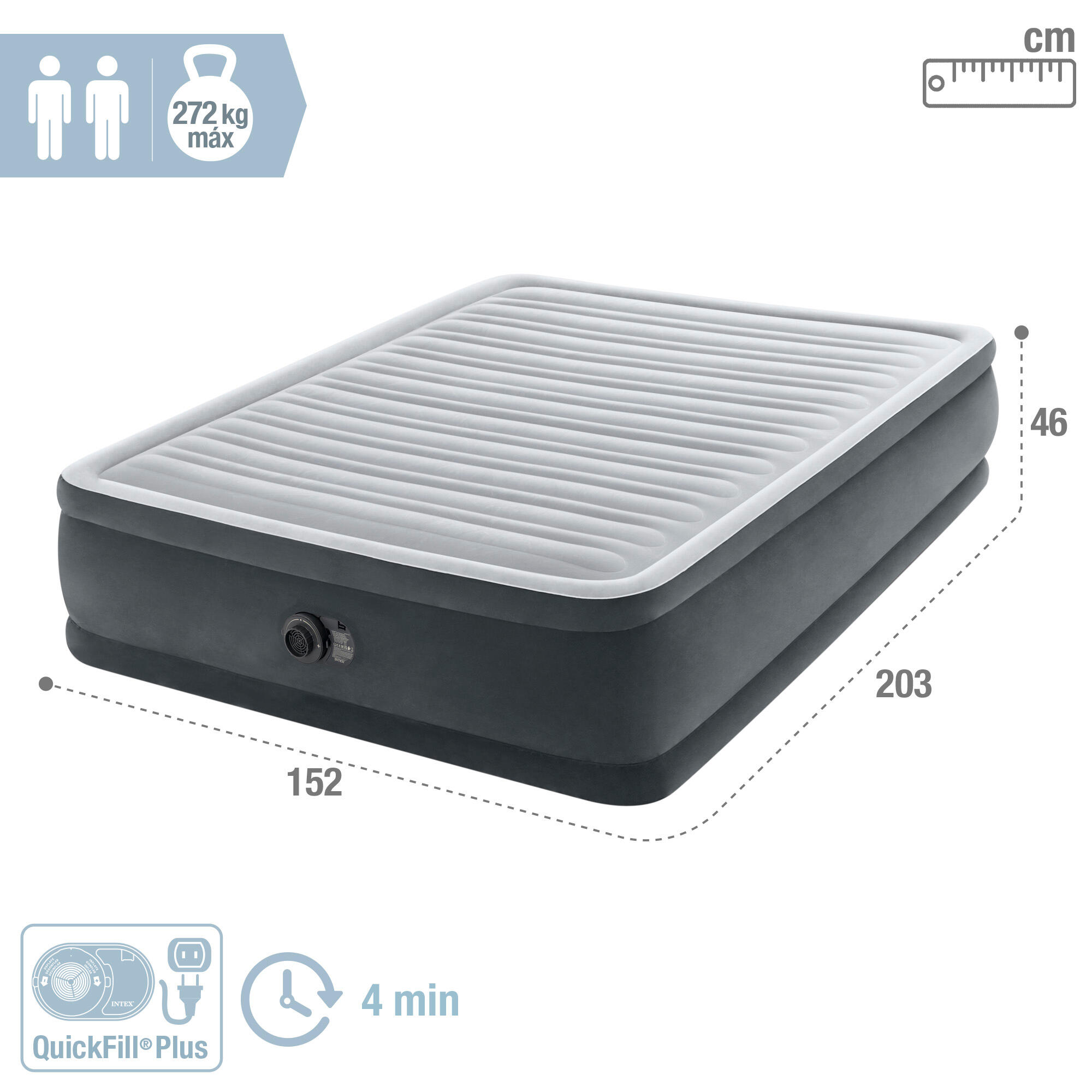 Colchón hinchable doble Talla L INTEX Dura-Beam Deluxe Comfort-Plush - CD 2/4