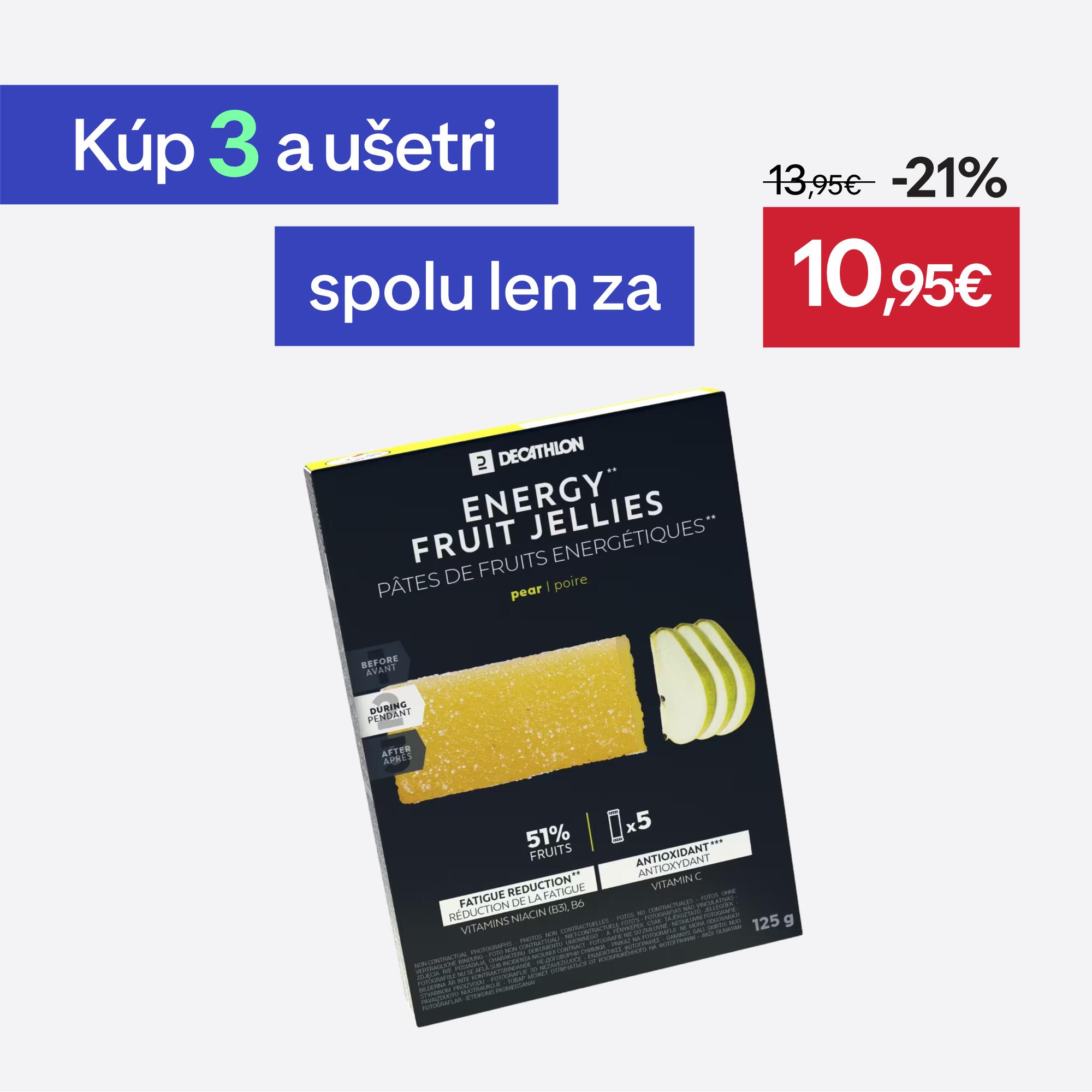 DECATHLON Energetické ovocné želé hruška 5 x 25g