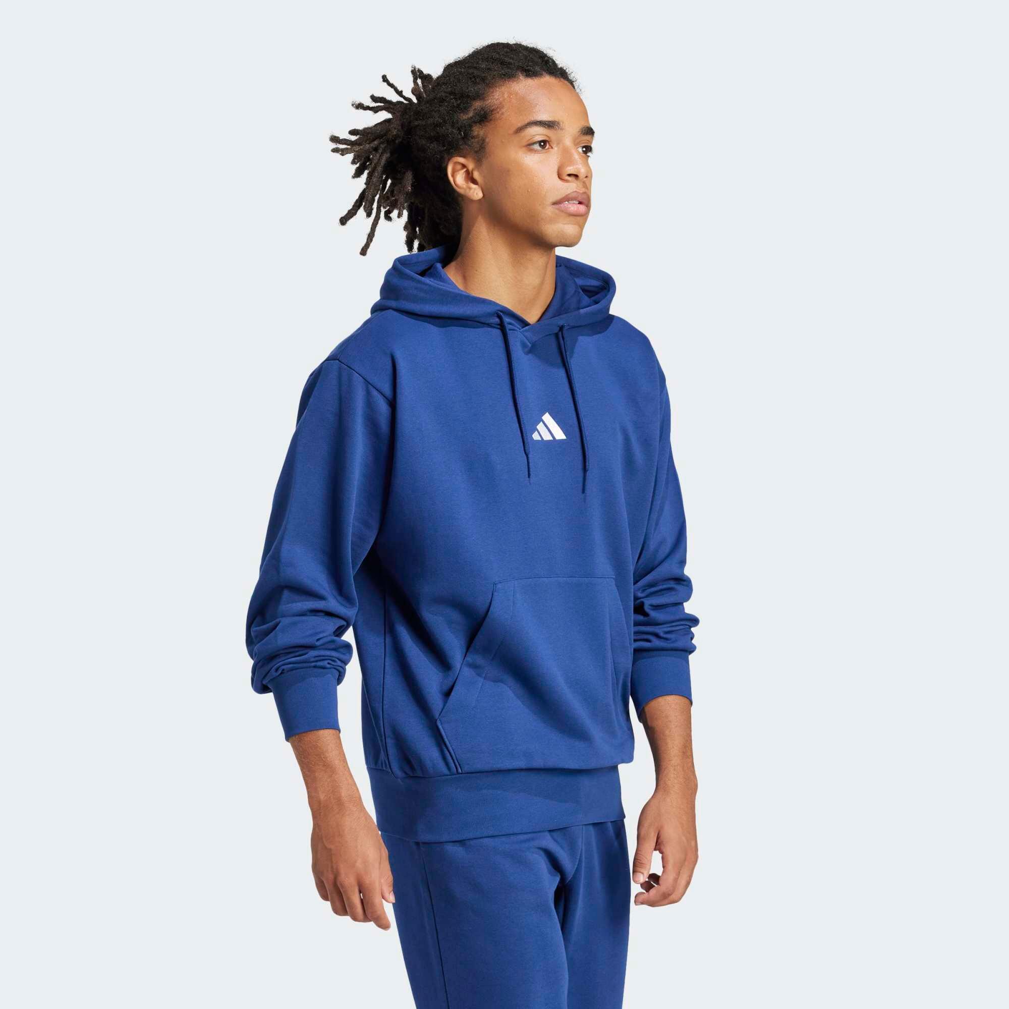 Sweat à capuche en coton, bleu foncé 5/5