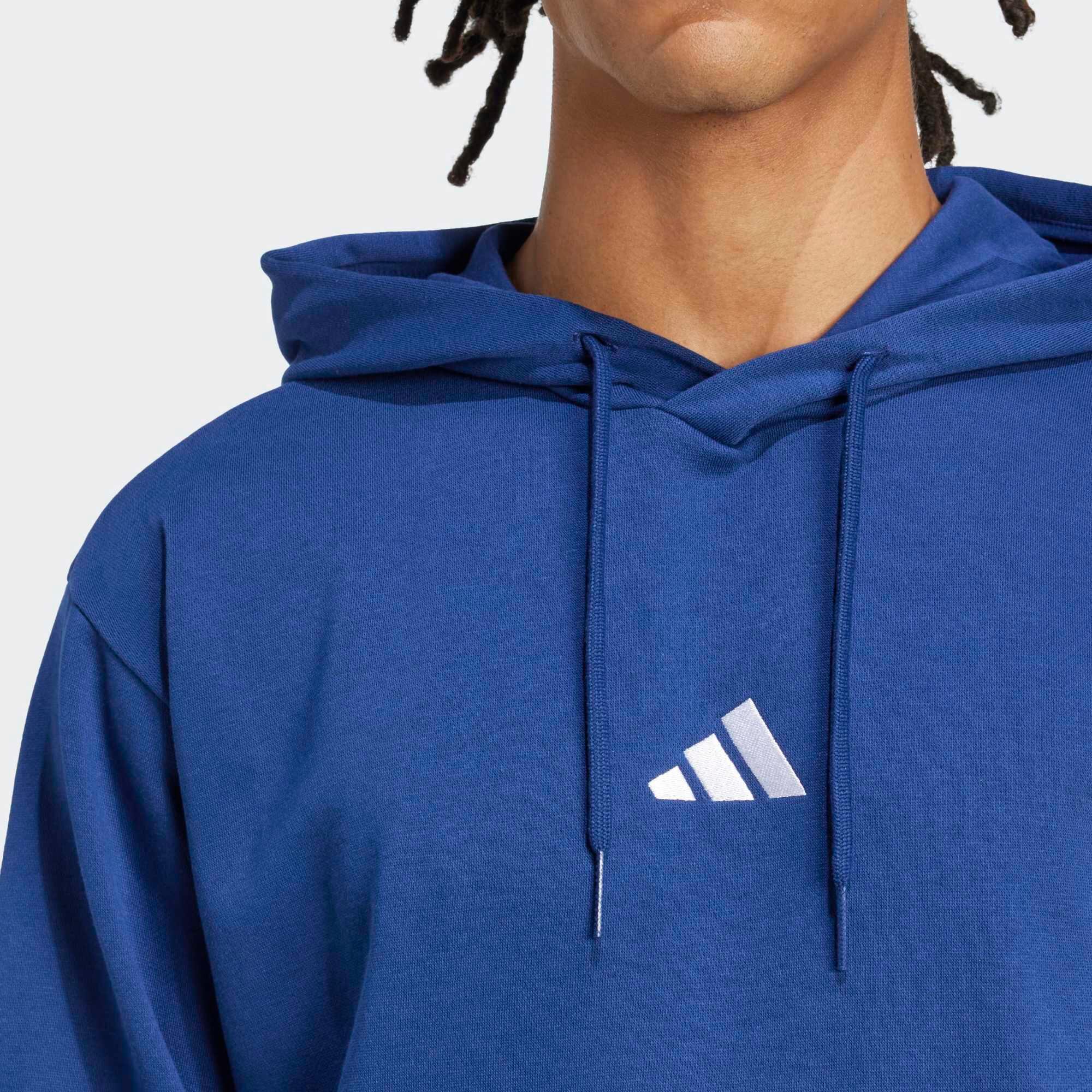 Sweat à capuche en coton, bleu foncé 3/5