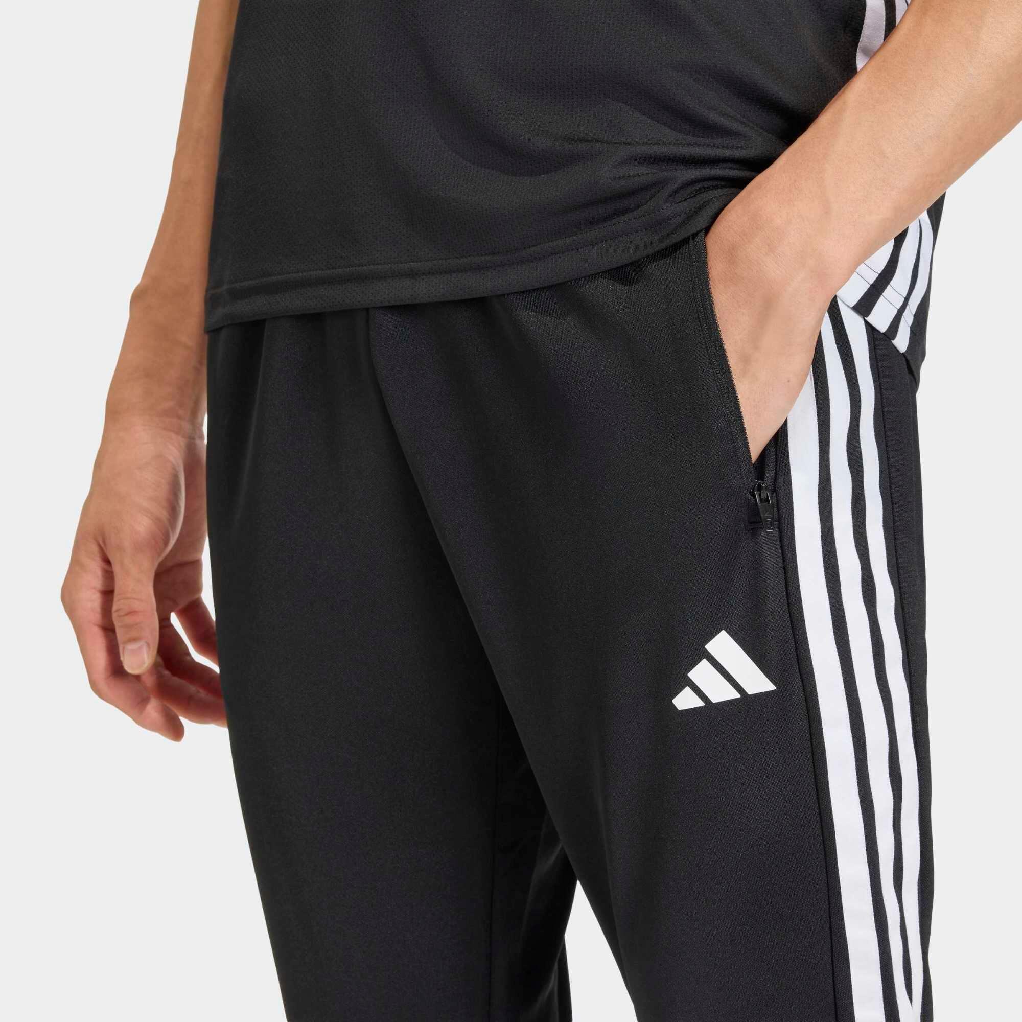 Pantaloni tuta ADIDAS uomo slim fit traspiranti con tasche con zip neri 4/5