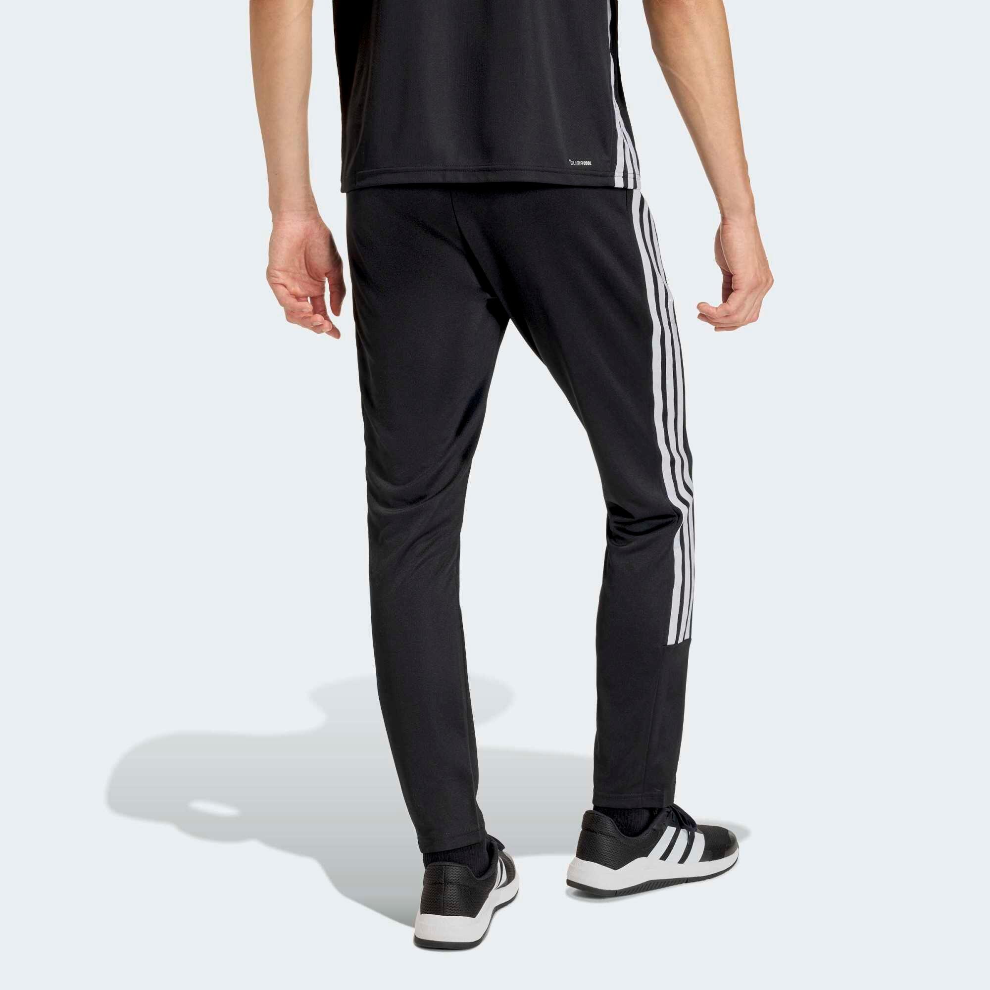 Pantaloni tuta ADIDAS uomo slim fit traspiranti con tasche con zip neri 3/5