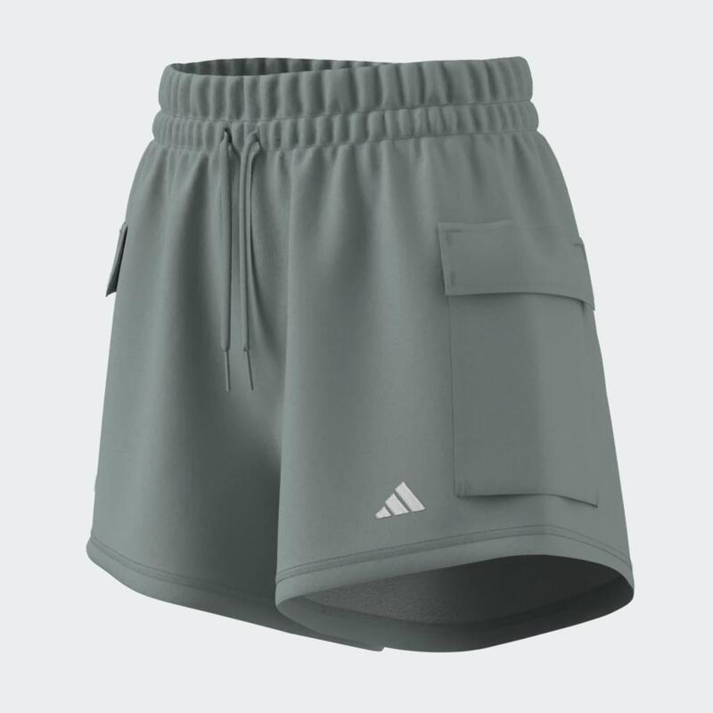 Șort de Fitness cargo molton ADIDAS Verde Damă