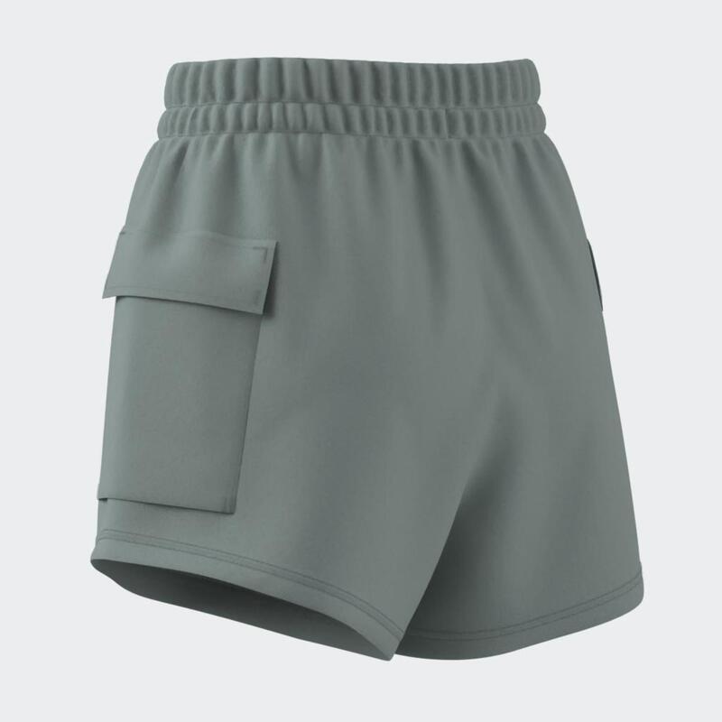 Șort de Fitness cargo molton ADIDAS Verde Damă