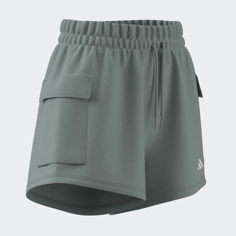 Șort de Fitness cargo molton ADIDAS Verde Damă