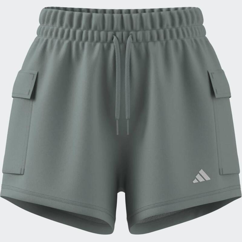 Șort de Fitness cargo molton ADIDAS Verde Damă