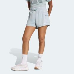 Short de fitness cargo femme en molleton, vert