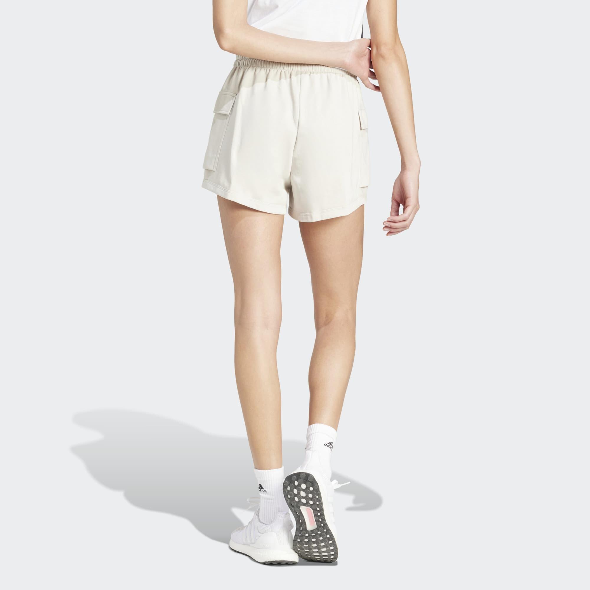 Women's Fitness Jersey Cargo Shorts - Beige 3/5