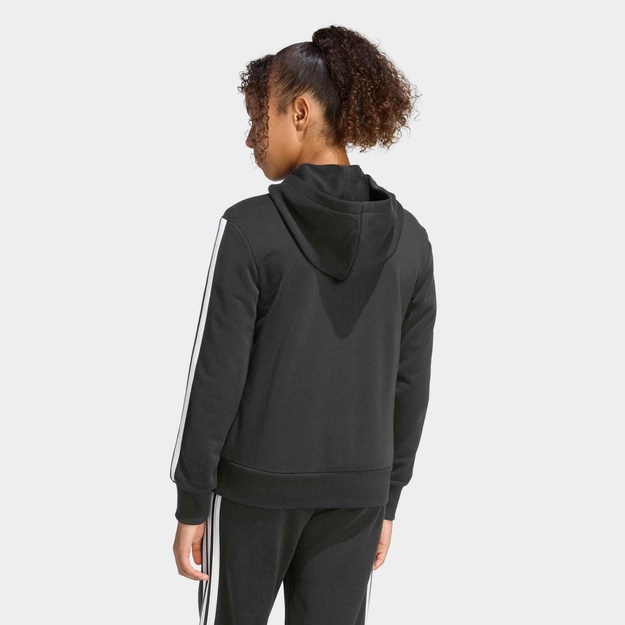 Kapuzenjacke mit Reissverschluss aus Baumwolle für Mädchen, schwarz 2/5
