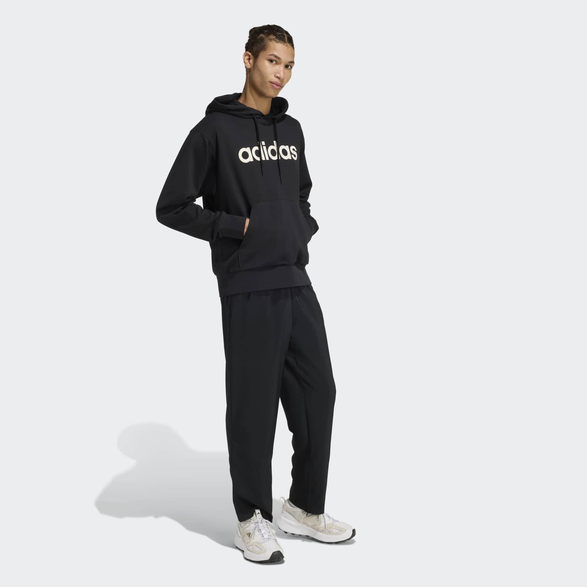 Sweat à capuche fitness homme, noir 3/4