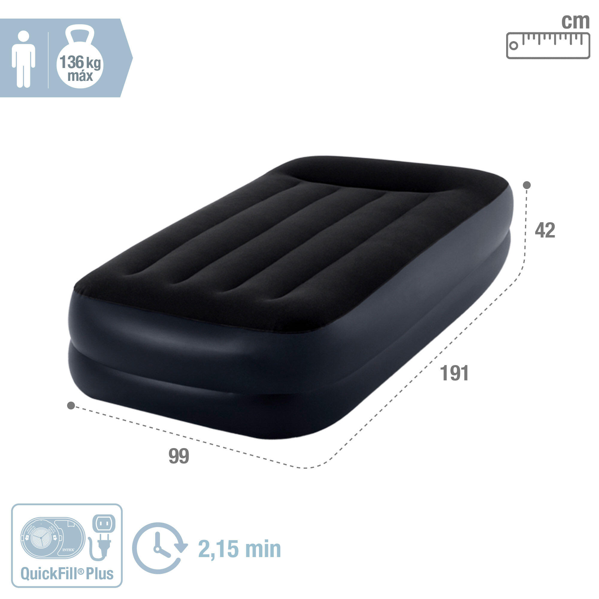 Colchón hinchable INTEX Dura-Beam Plus Pillow Rest - 99x191x42 cm - CD 2/4