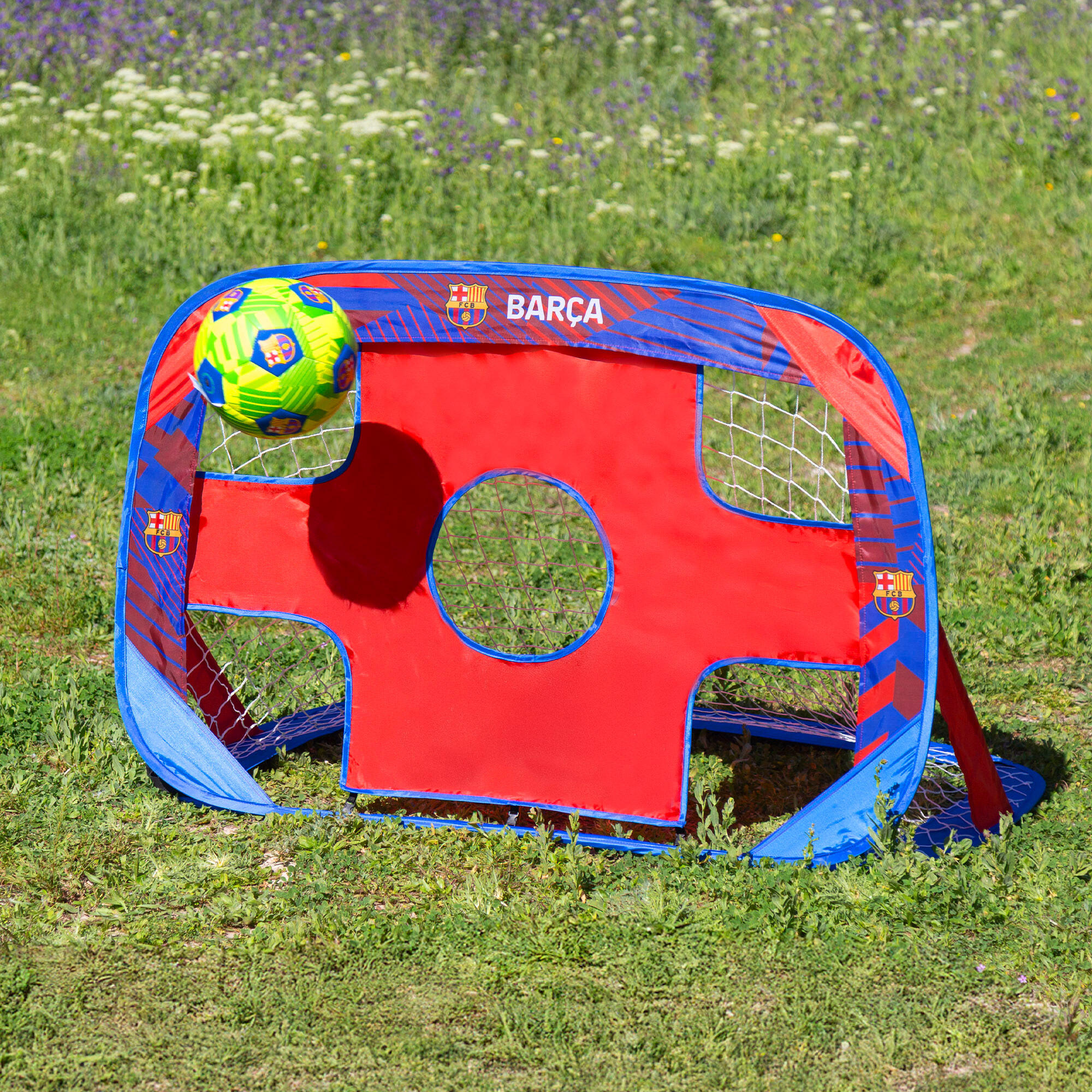 Portería De Fútbol Plegable Pop Up Flexi 4x3 Pies - Para Interior Y Exterior, Con Bolsa Y Piquetas