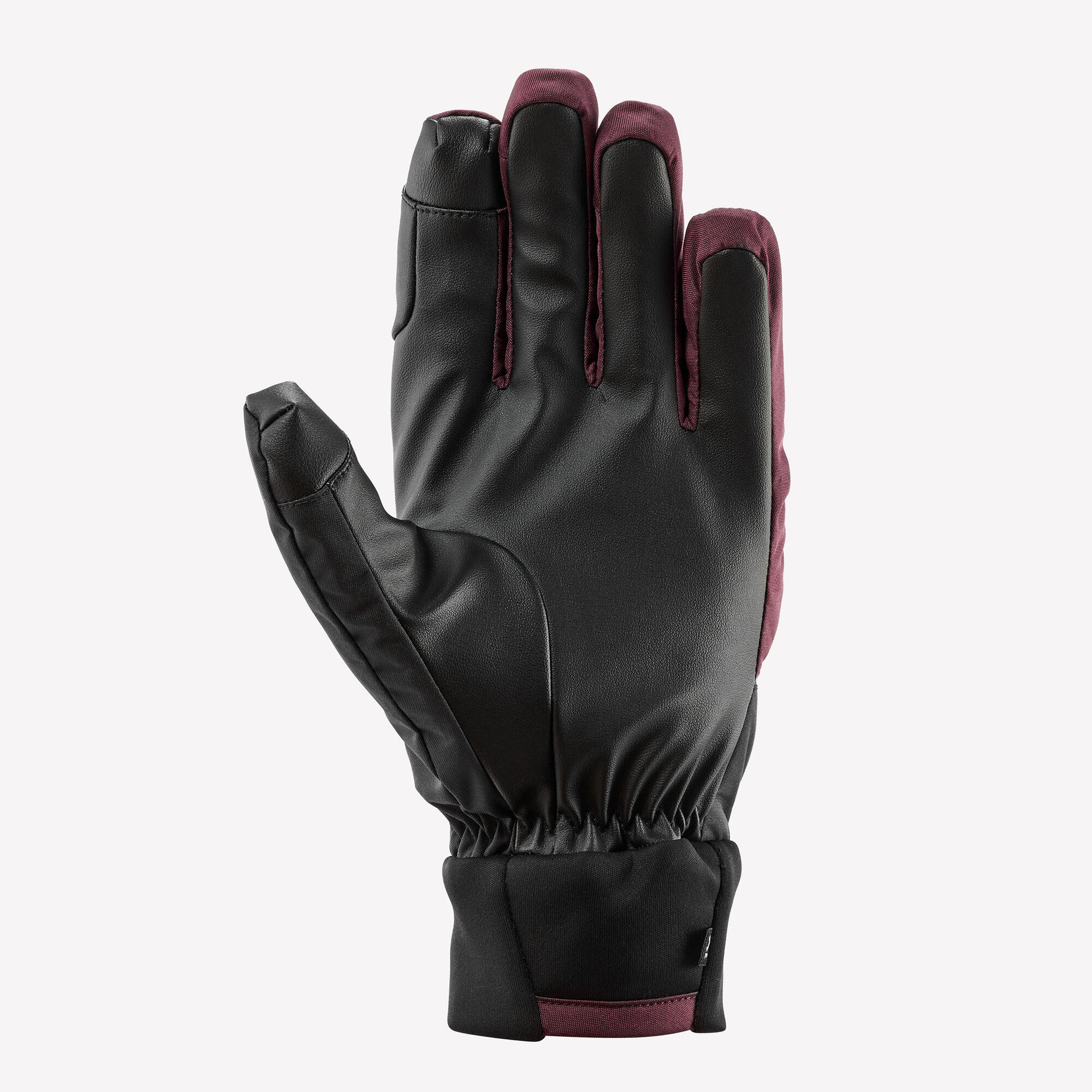 Gants de ski 100 bordeaux noir adulte 2/3