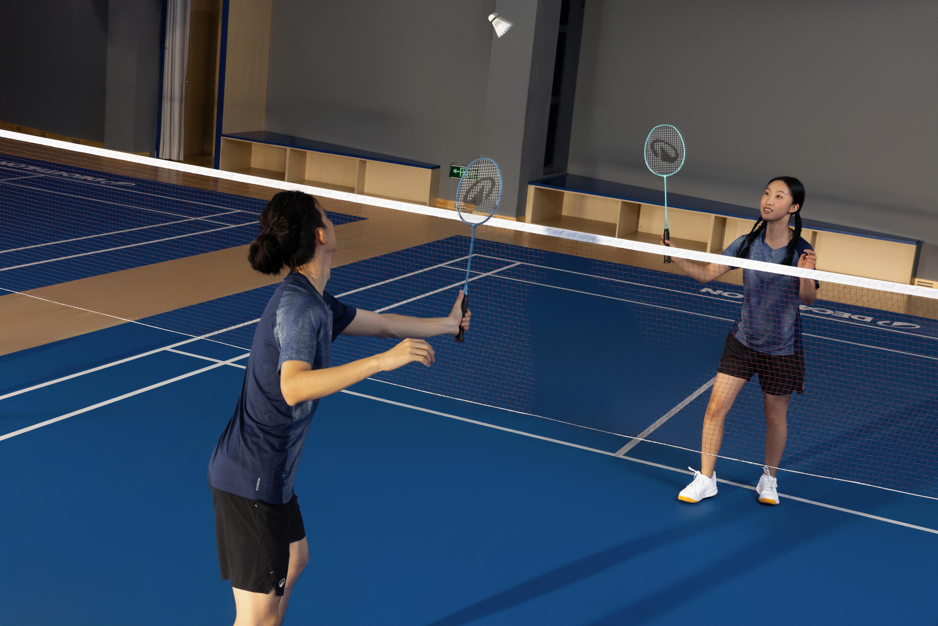 T-shirt badminton donna LITE 560 blu 8/10