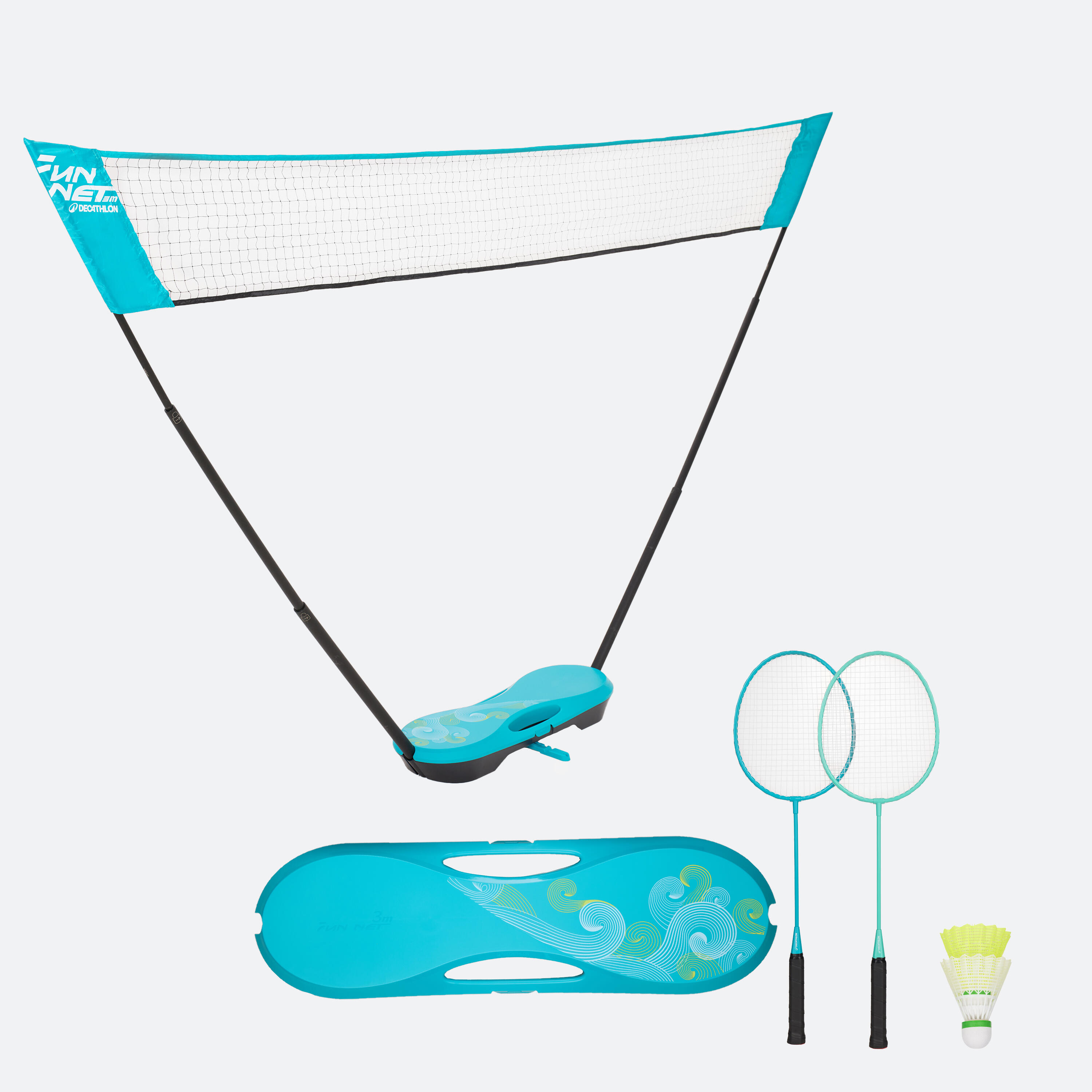 Badminton Set with 2 Rackets, 2 Shuttles and 1 Net - DECATHLON
