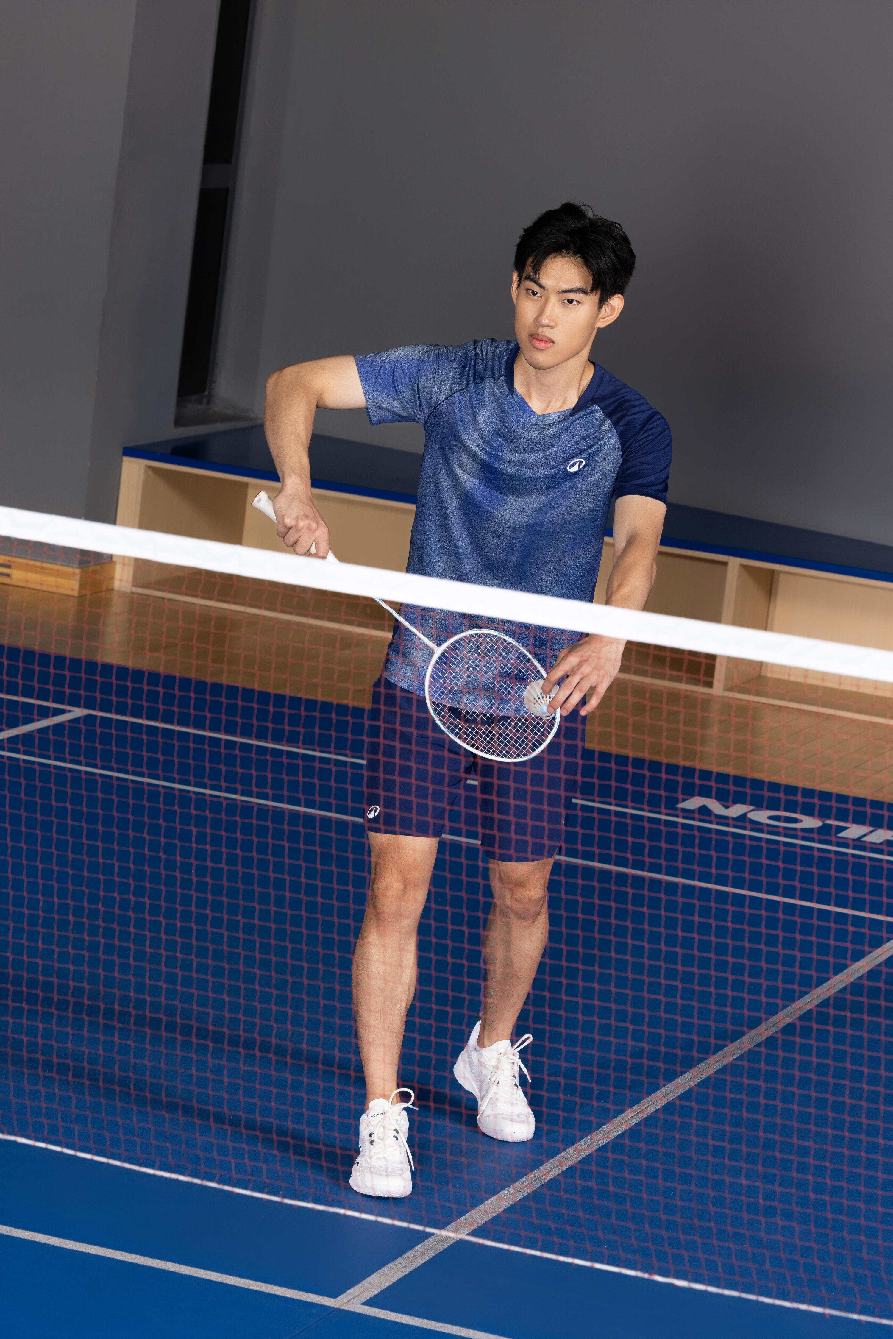 T-shirt badminton uomo LITE 560 blu 10/14