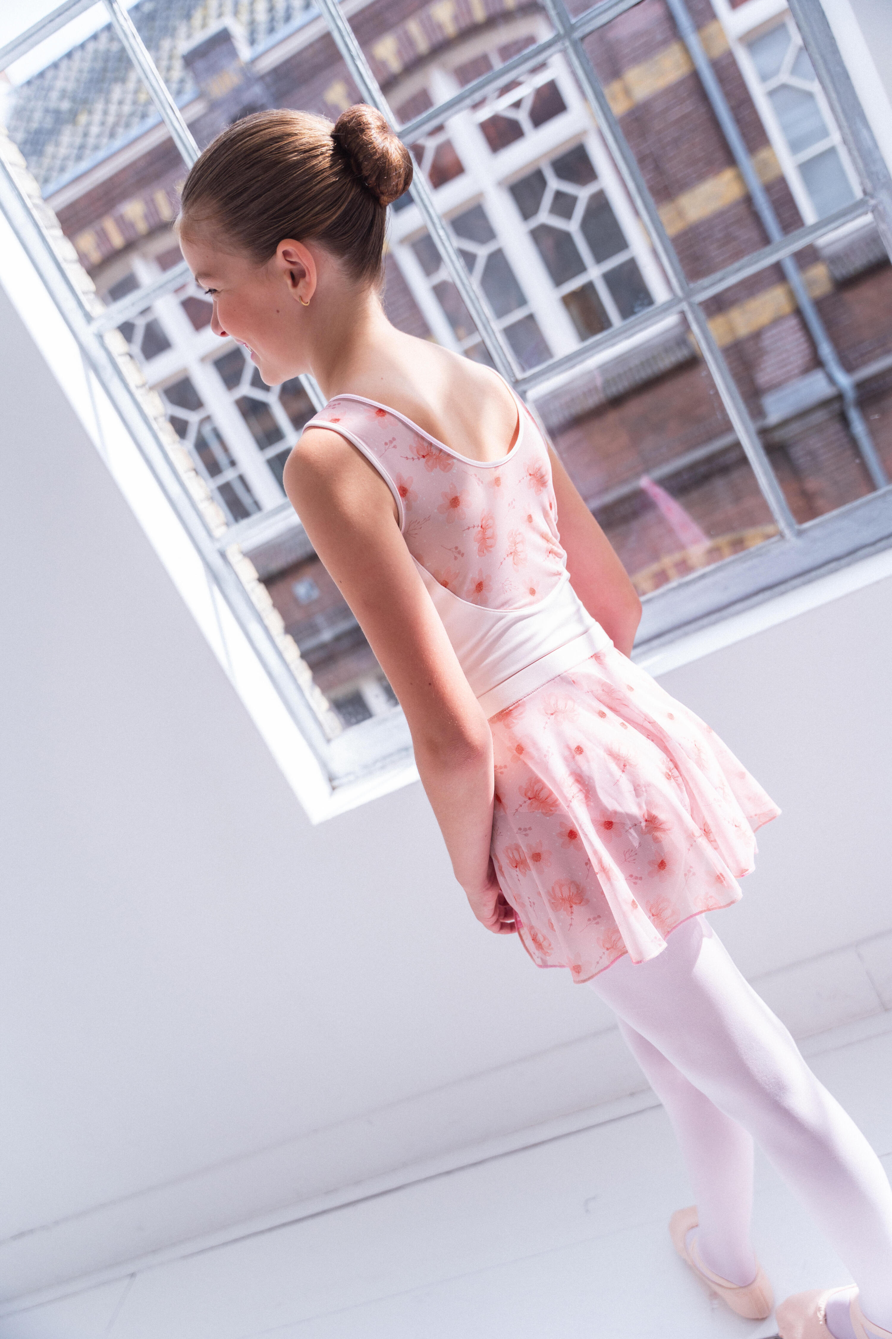 Gonnellino bambina danza rosa stampato 8/9