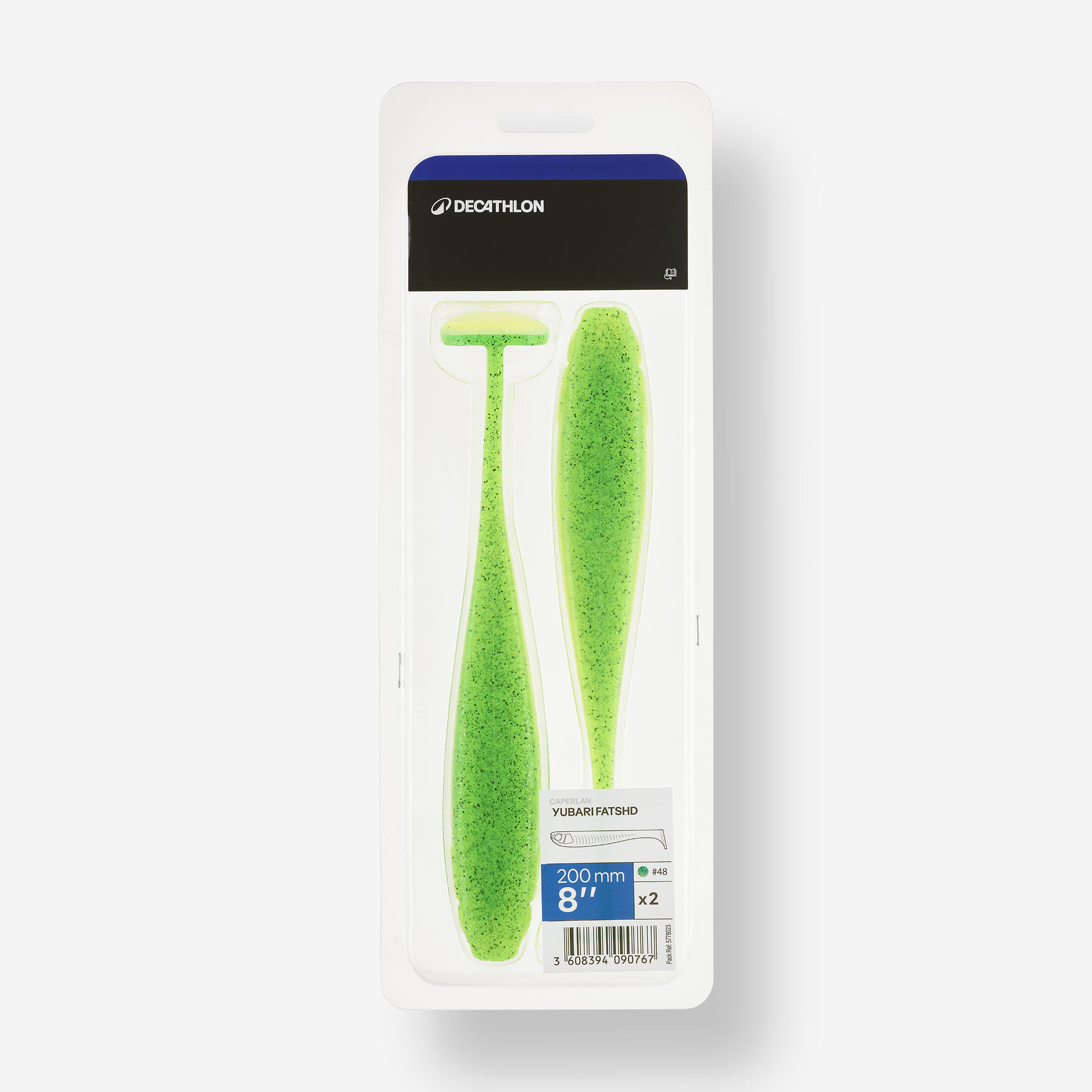 YUBARI FAT SHAD 20cm - 8" FLUO GREEN shad brochet avec attractant 4/5