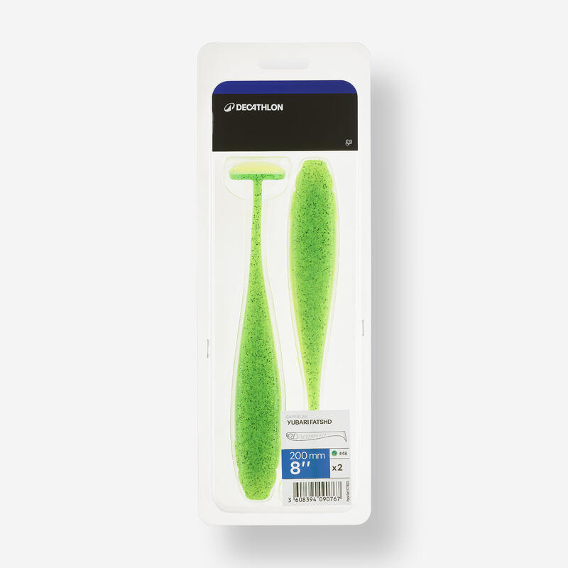 YUBARI FAT SHAD 20cm - 8" FLUO GREEN shad știucă cu atractant