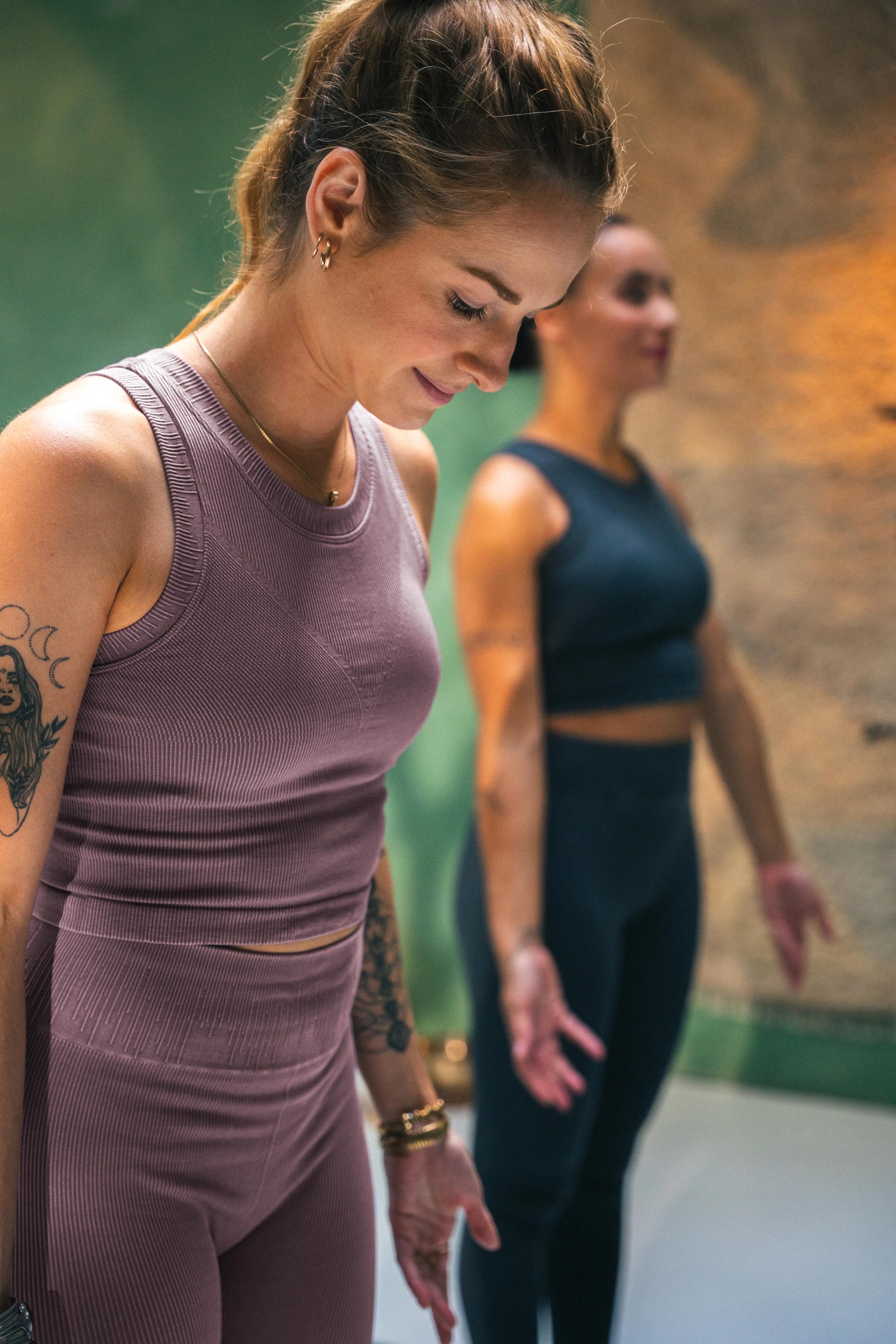 Colanți de yoga și pilates fără cusături elastici gri Damă  11/13