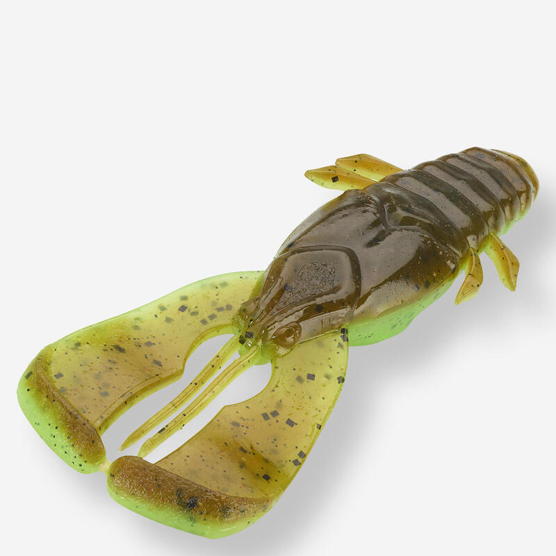 Nălucă flexibilă pescuit cu atractant YUBARI PCRW 3,5" GREEN BROWN PUNCHING CRAW