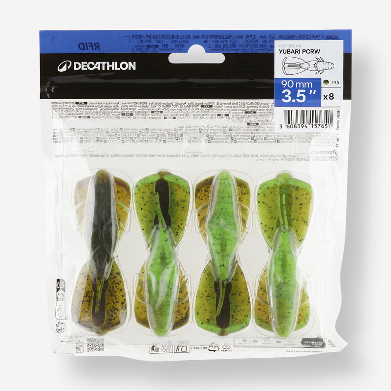 Nălucă flexibilă pescuit cu atractant YUBARI PCRW 3,5" GREEN BROWN PUNCHING CRAW