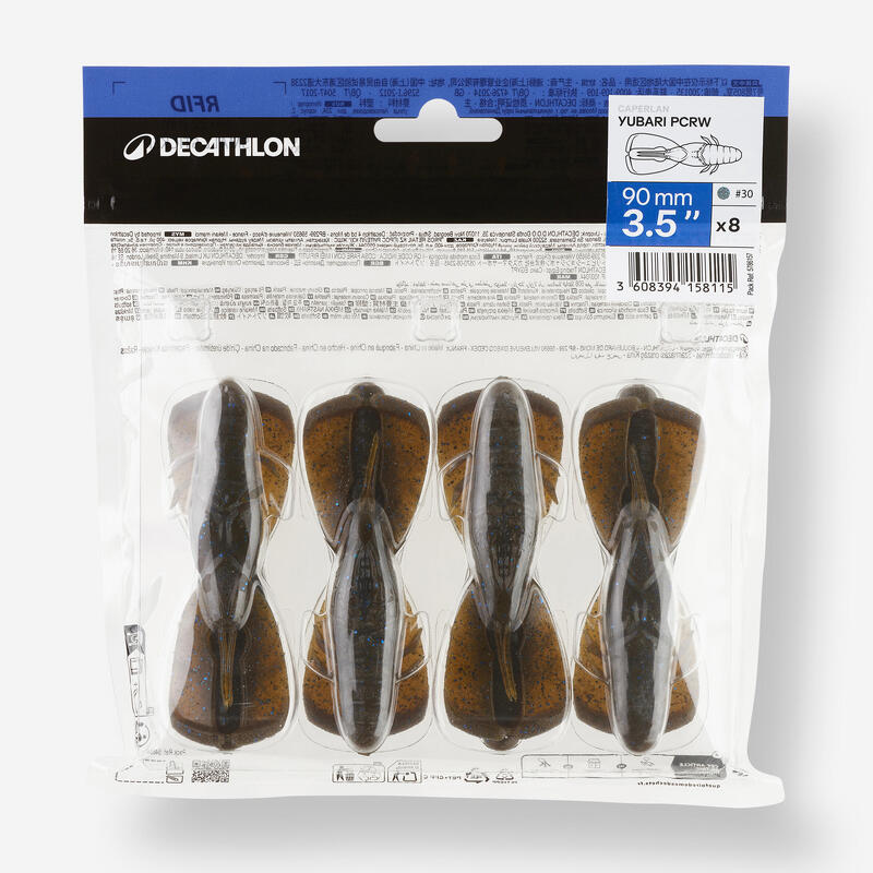 Nălucă flexibilă pescuit atractant YUBARI PCRW 3,5" PUMPKIN BLUE PUNCHING CRAW