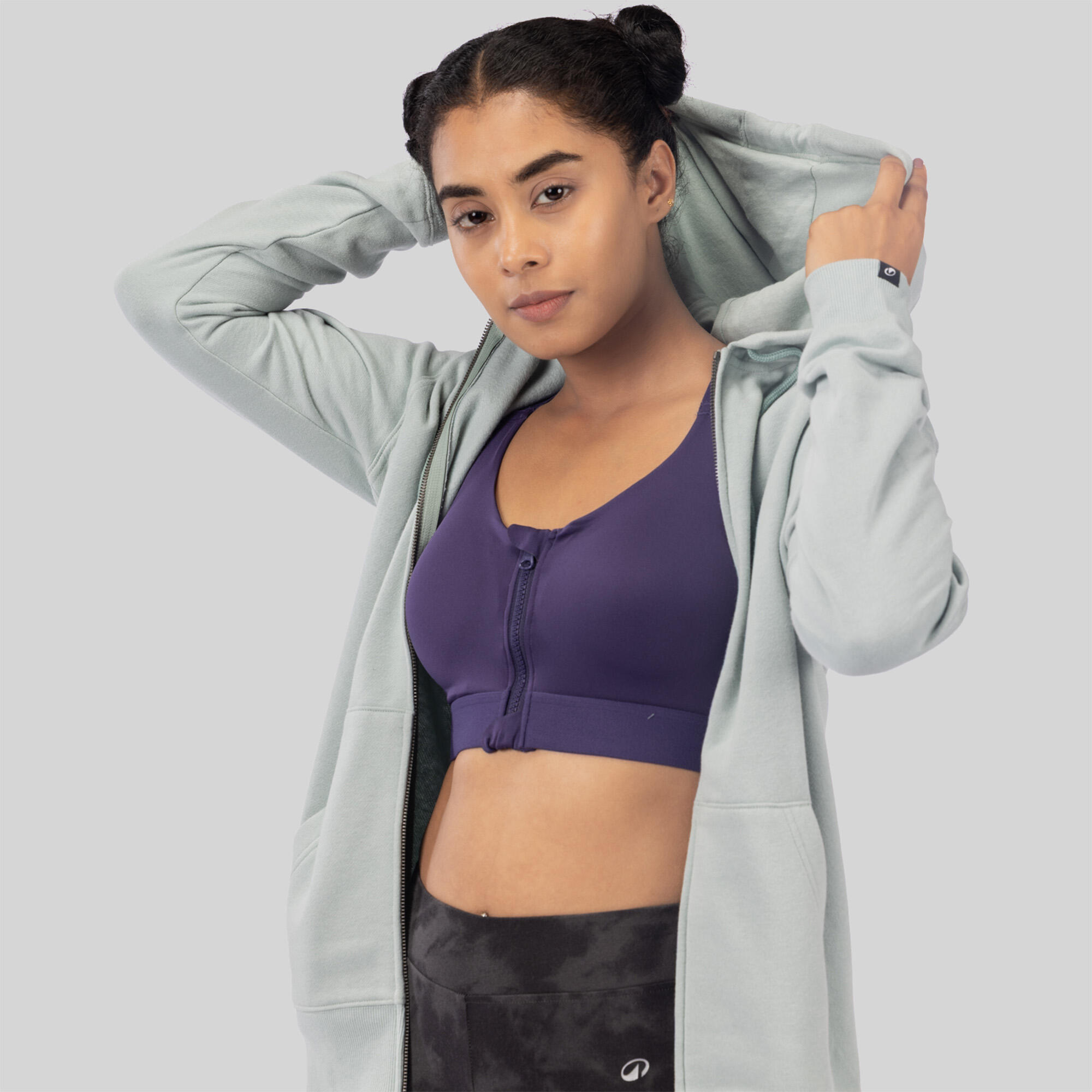 Women's Zip-Up Fitness Sweatshirt - Frosted Green