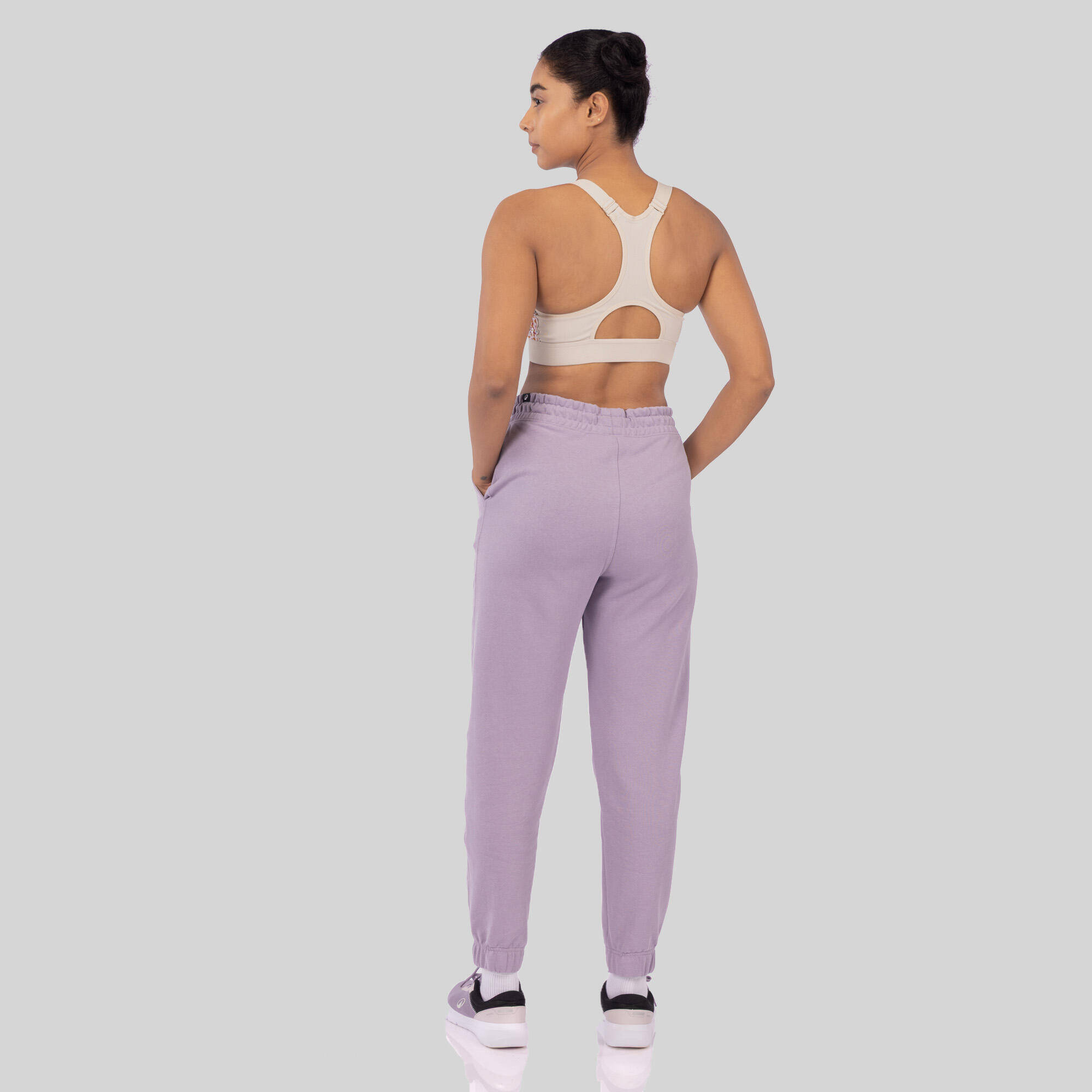 Women's Cotton Jogging Bottoms - Smoky Purple -  2