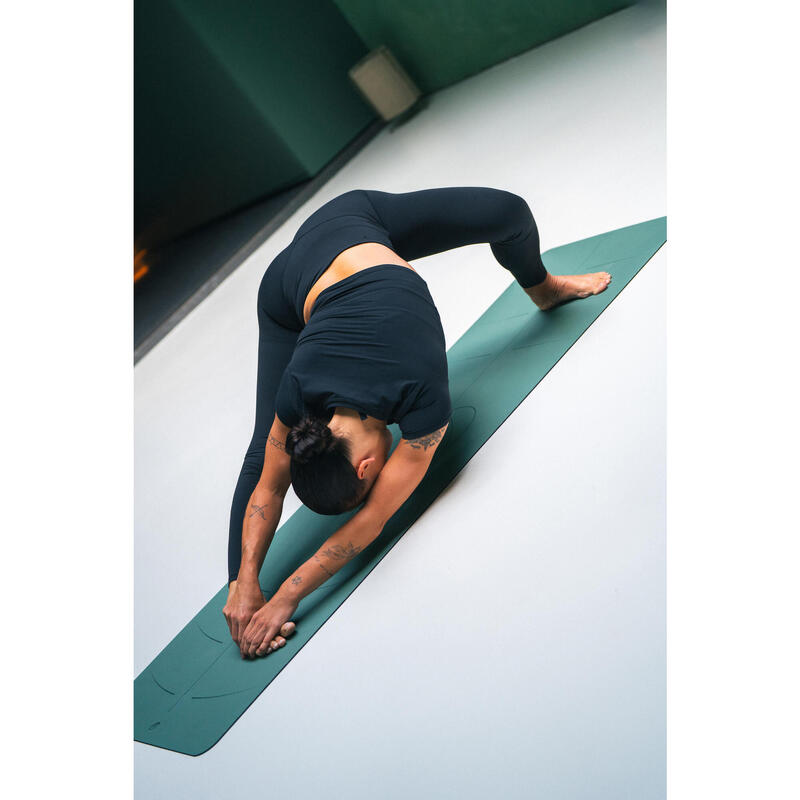 Tricou de yoga și pilates, elastic și moale, Breathe negru, damă