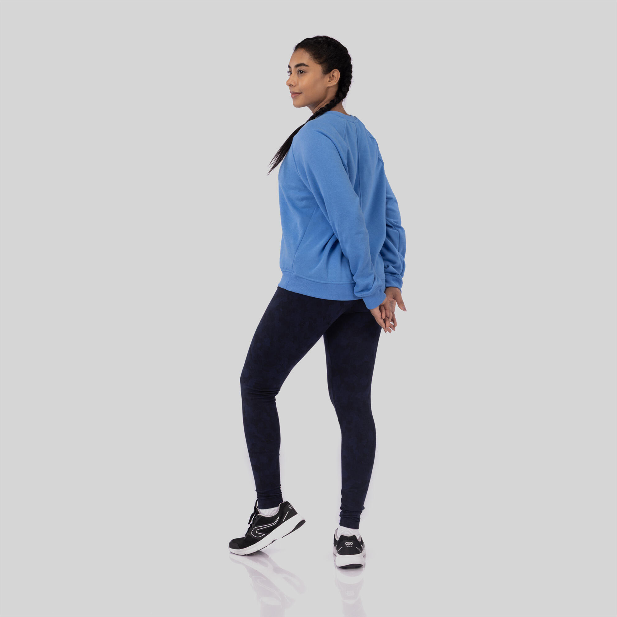 Women's Brushed Fleece Fitness Sweatshirt - Forget-Me-Not Blue