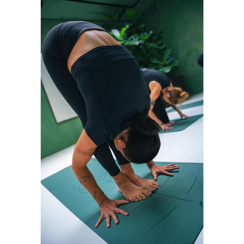 Tricou de yoga și pilates, elastic și moale, Breathe negru, damă